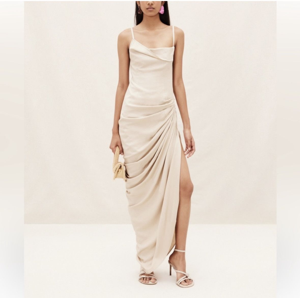 image of Jacquemus Le Robe Saudade Dress in Beige, Women's (Size Medium)