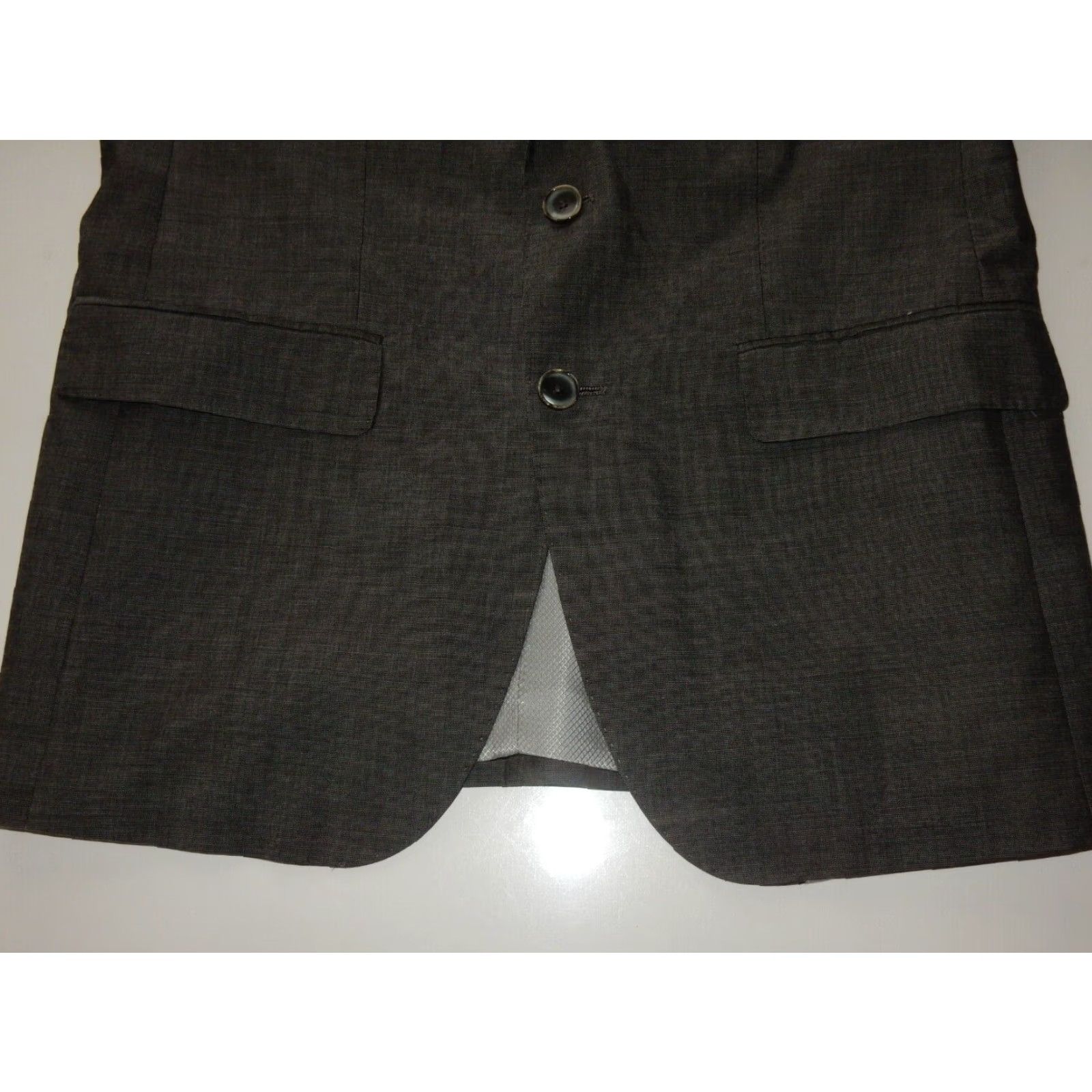 Zara VINTAGE Zara Men's Blazer Jacket Size 50 EUR Gray 20in Chest 90s Mens Size 42R - 3 Thumbnail