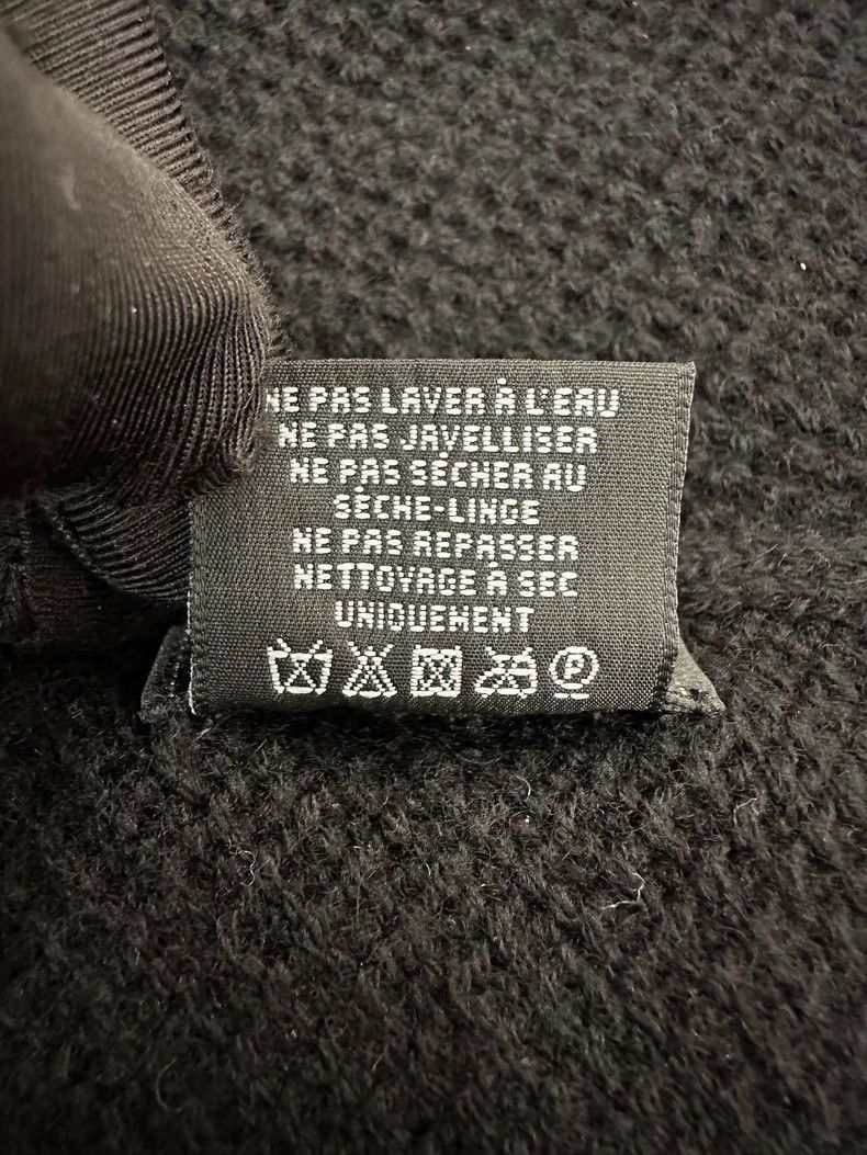 Chanel Chanel Black Wool Scarf with White Logo -2505 Size ONE SIZE - 6 Thumbnail