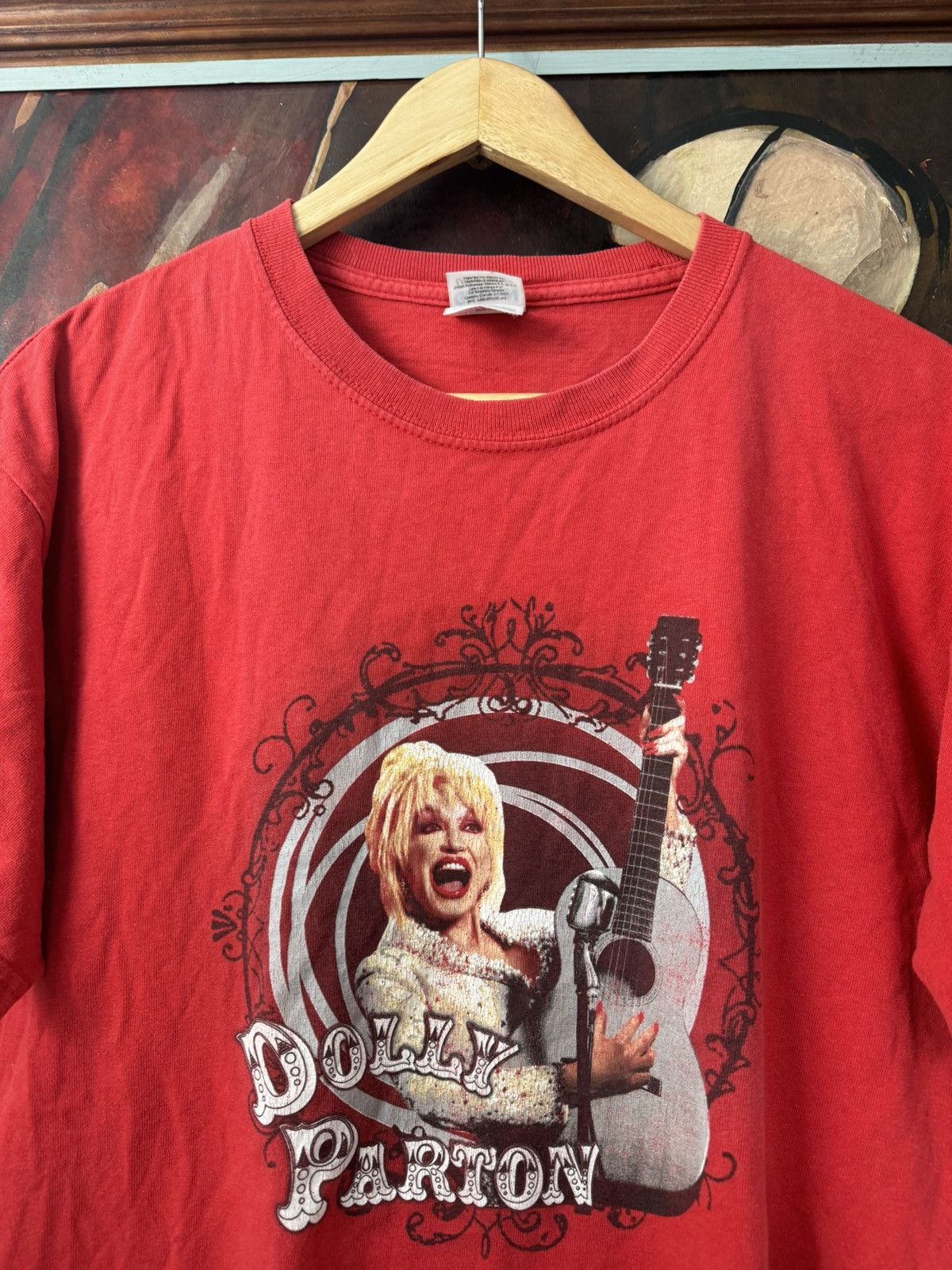 Band Tees DOLLY PARTON VINTAGE BAND POP TEE COUNTRY RARE RED Size US M / EU 48-50 / 2 - 2 Thumbnail