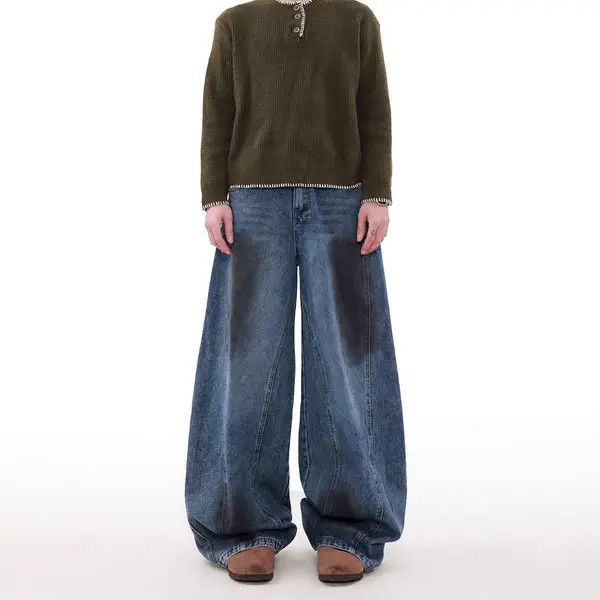 Japanese Brand VIBE Heavyweight Machete Vintage Spray Dye Relaxed Jeans Size US 34 / EU 50 - 5 Thumbnail