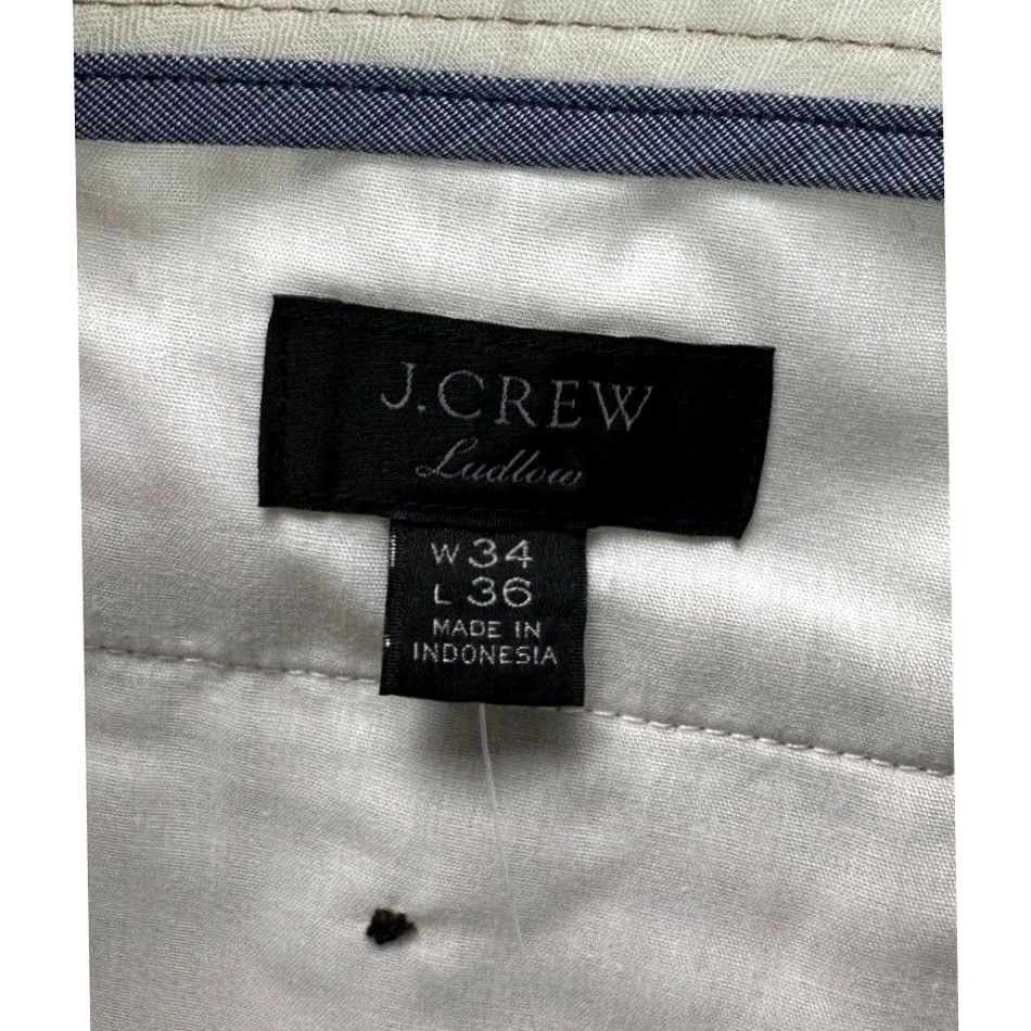 Vintage J.Crew Ludlow Chino Pants Mens 34X36 Flat Front Slim Beige Tan 3XDry Casual Preppy Size US 34 / EU 50 - 3 Thumbnail