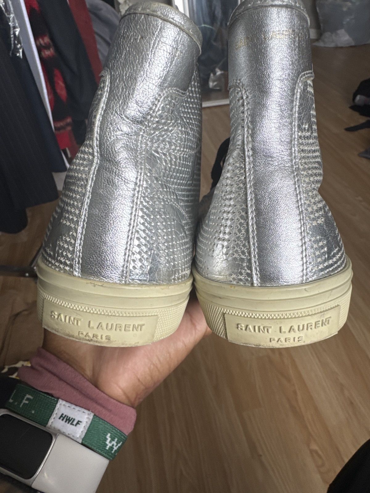 Saint Laurent Paris Saint Laurent Metallic Star Rivington Sneakers Size US 10 / EU 43 - 3 Thumbnail