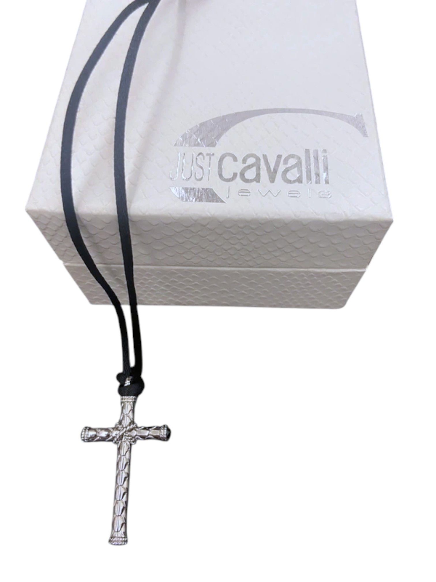Just Cavalli Just Cavalli Etched Woven Cross Pendant Necklace, 2000s Size ONE SIZE - 3 Thumbnail