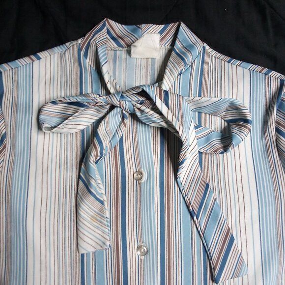 Other Vintage Sylecraft Striped Polyester Disco Shirt Size M / US 6-8 / IT 42-44 - 1 Thumbnail