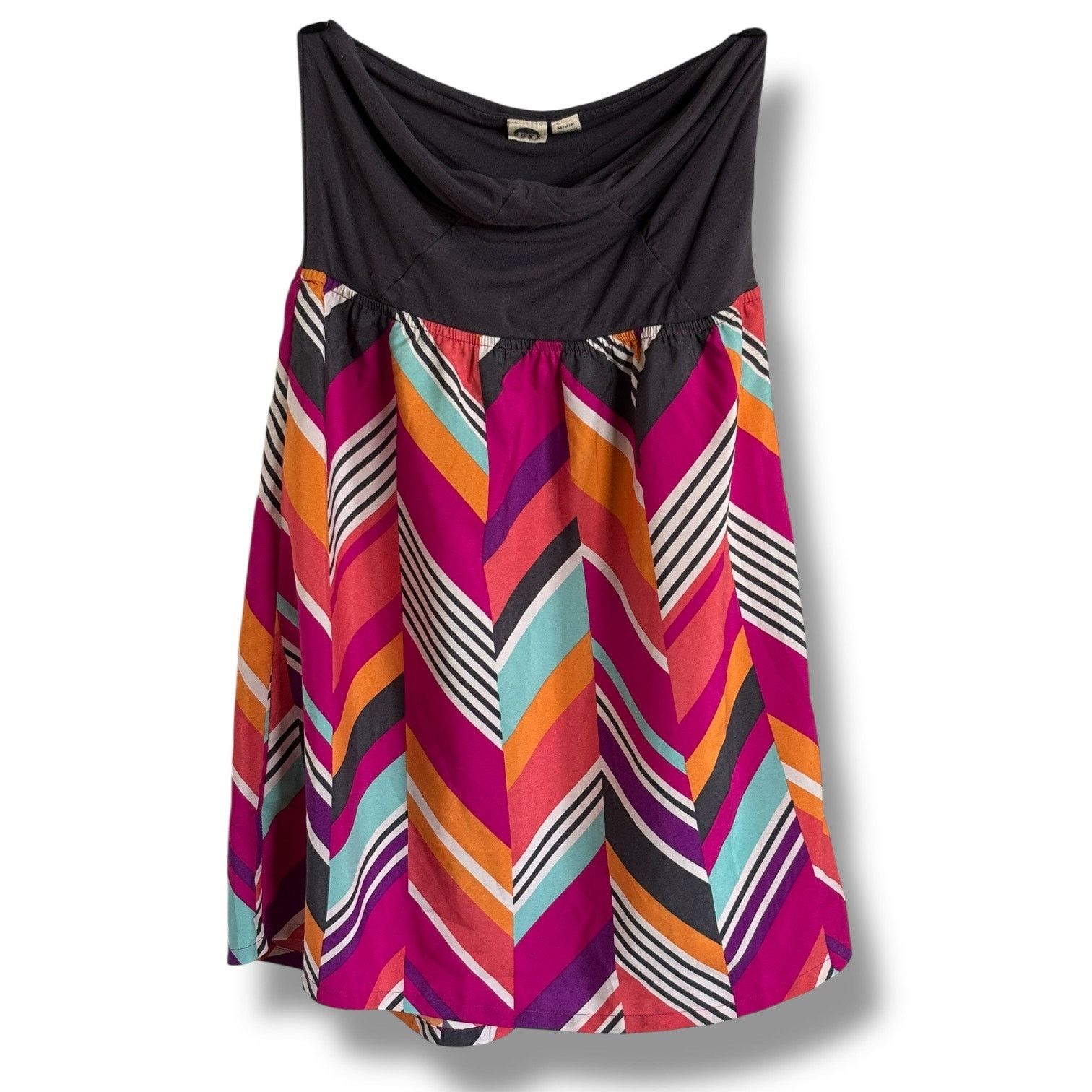 Other Roxy Womens Strapless Dress Multicolor Chevron Gray Bodice M Size M / US 6-8 / IT 42-44 - 3 Thumbnail