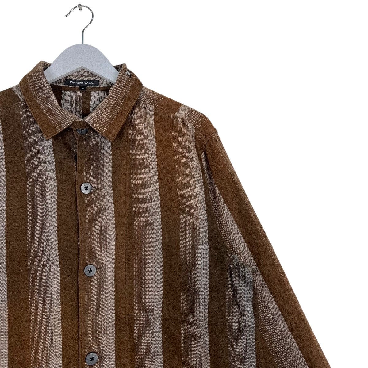 Japanese Brand VINTAGE GARCON WAVE STRIPE SHADOW LAZER JACKET Size US L / EU 52-54 / 3 - 6 Thumbnail