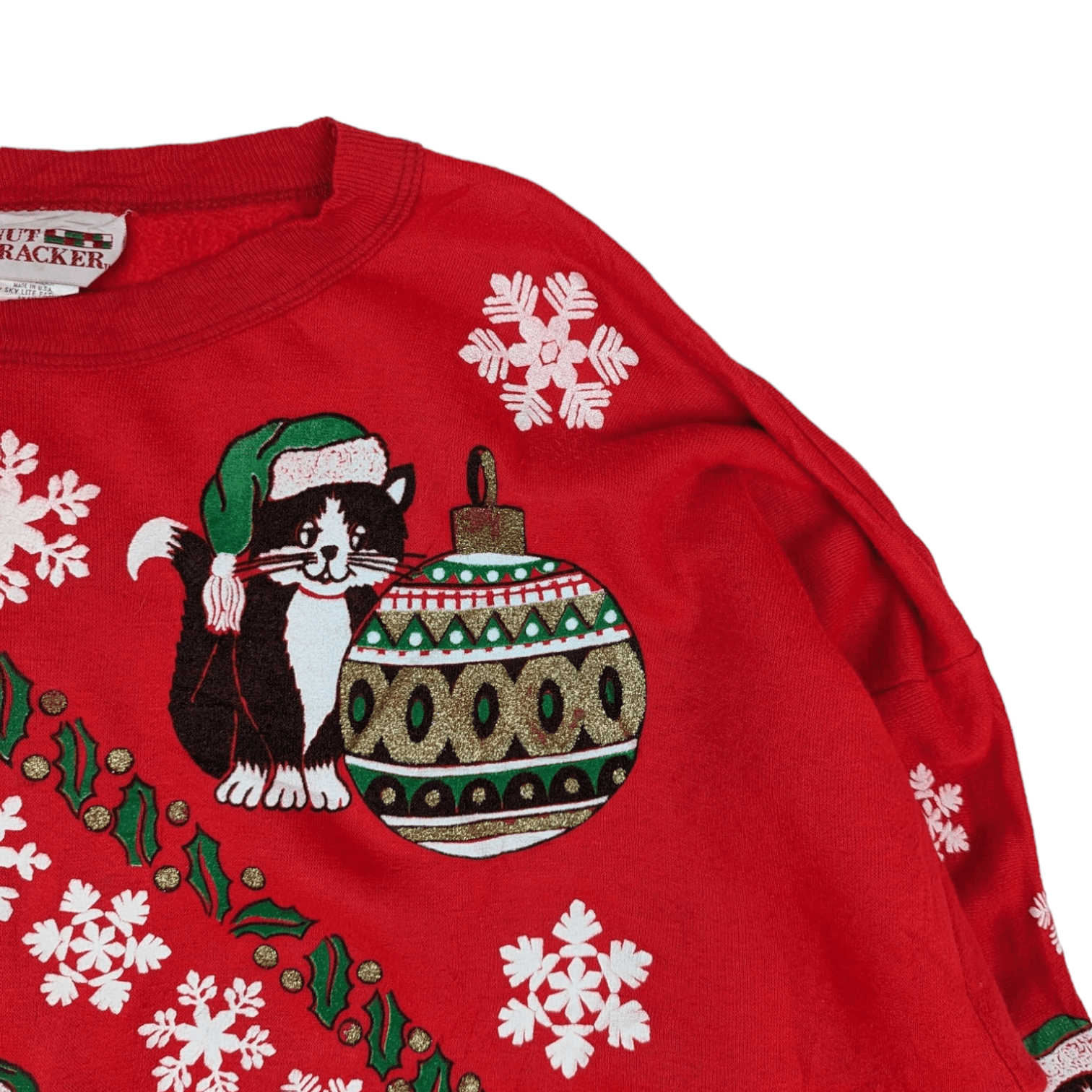 Vintage Vintage 90's NUT CRACKER Cat Full Print Christmas Jumper Size XXL / US 16-18 / IT 52-54 - 7 Thumbnail