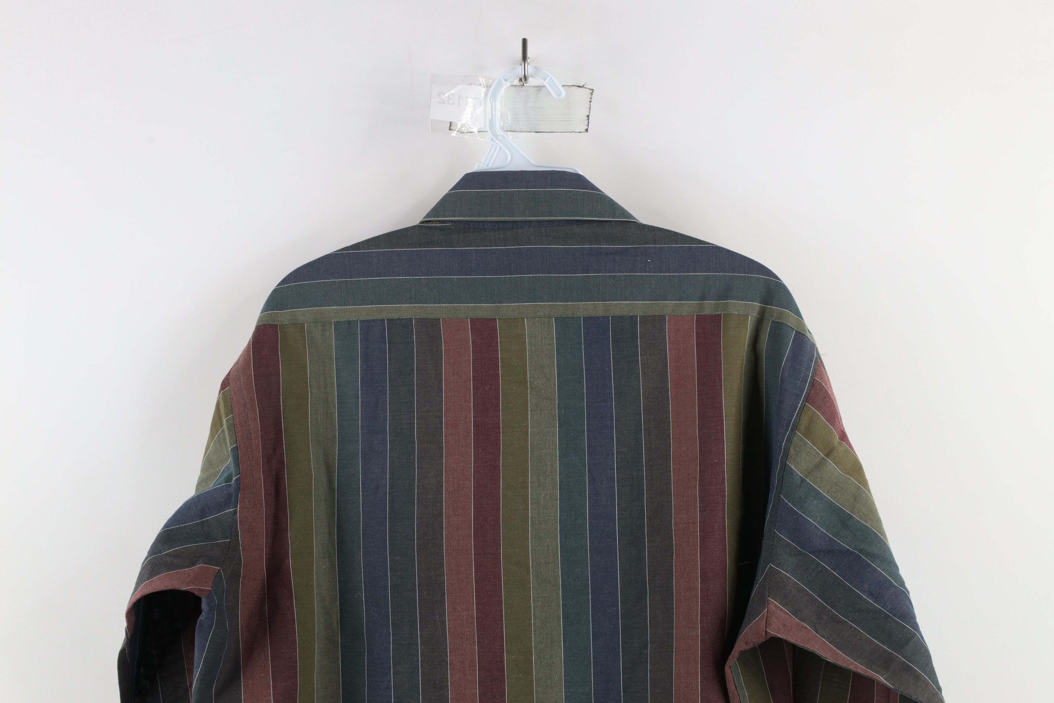 Vintage Vintage 90s Streetwear Rainbow Striped Collared Button Shirt Size US M / EU 48-50 / 2 - 8 Thumbnail