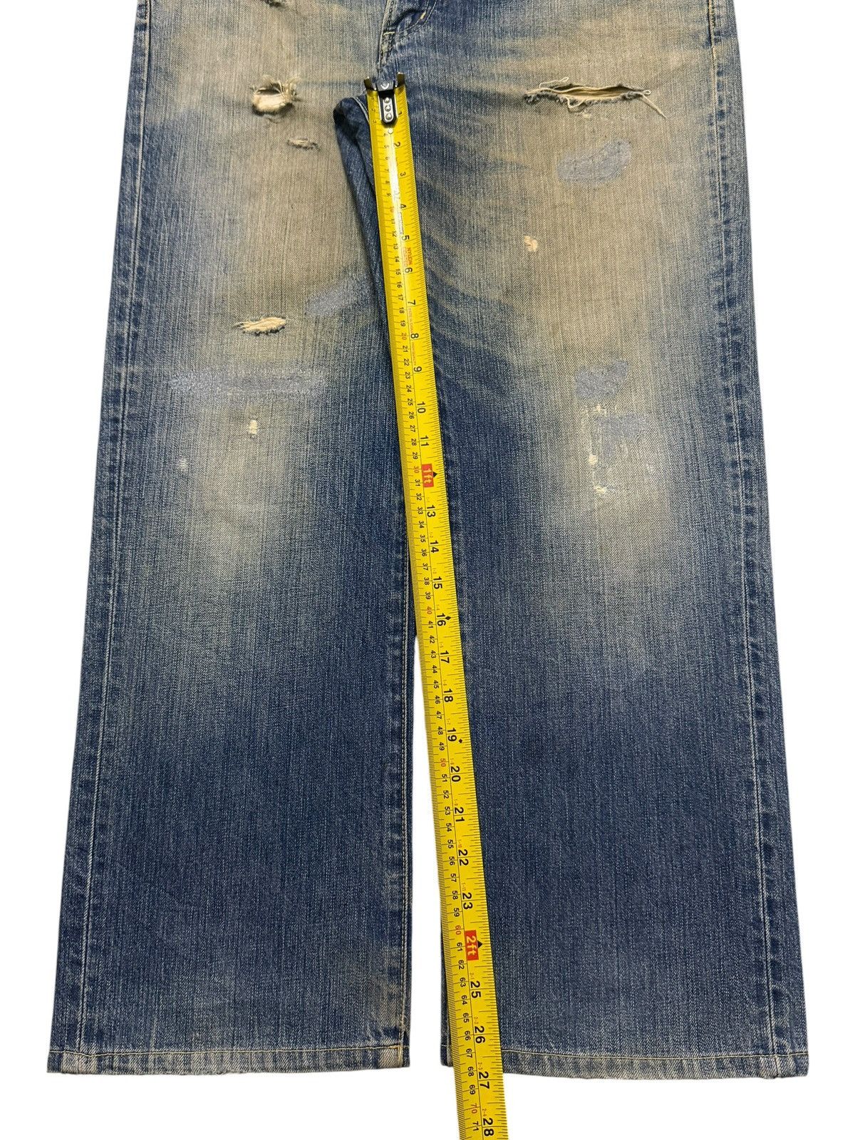 Uniqlo Vintage Y2K Japanese Uniqlo Mud Wash Distressed Wide Leg Size US 34 / EU 50 - 9 Thumbnail