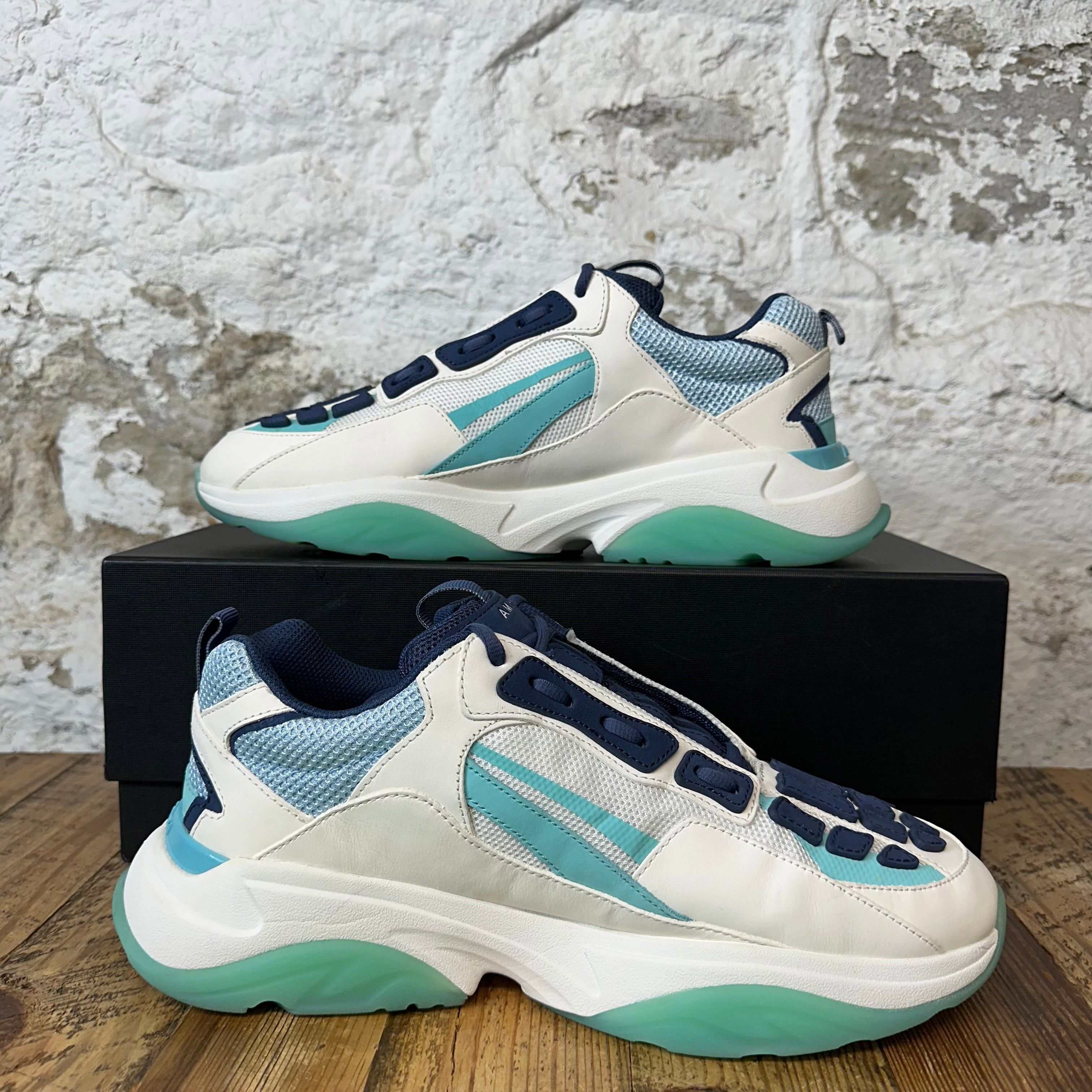 Amiri Amiri Navy Bone Runner White Teal Sneaker Sz 13 (46) Size US 13 / EU 46 - 2 Thumbnail
