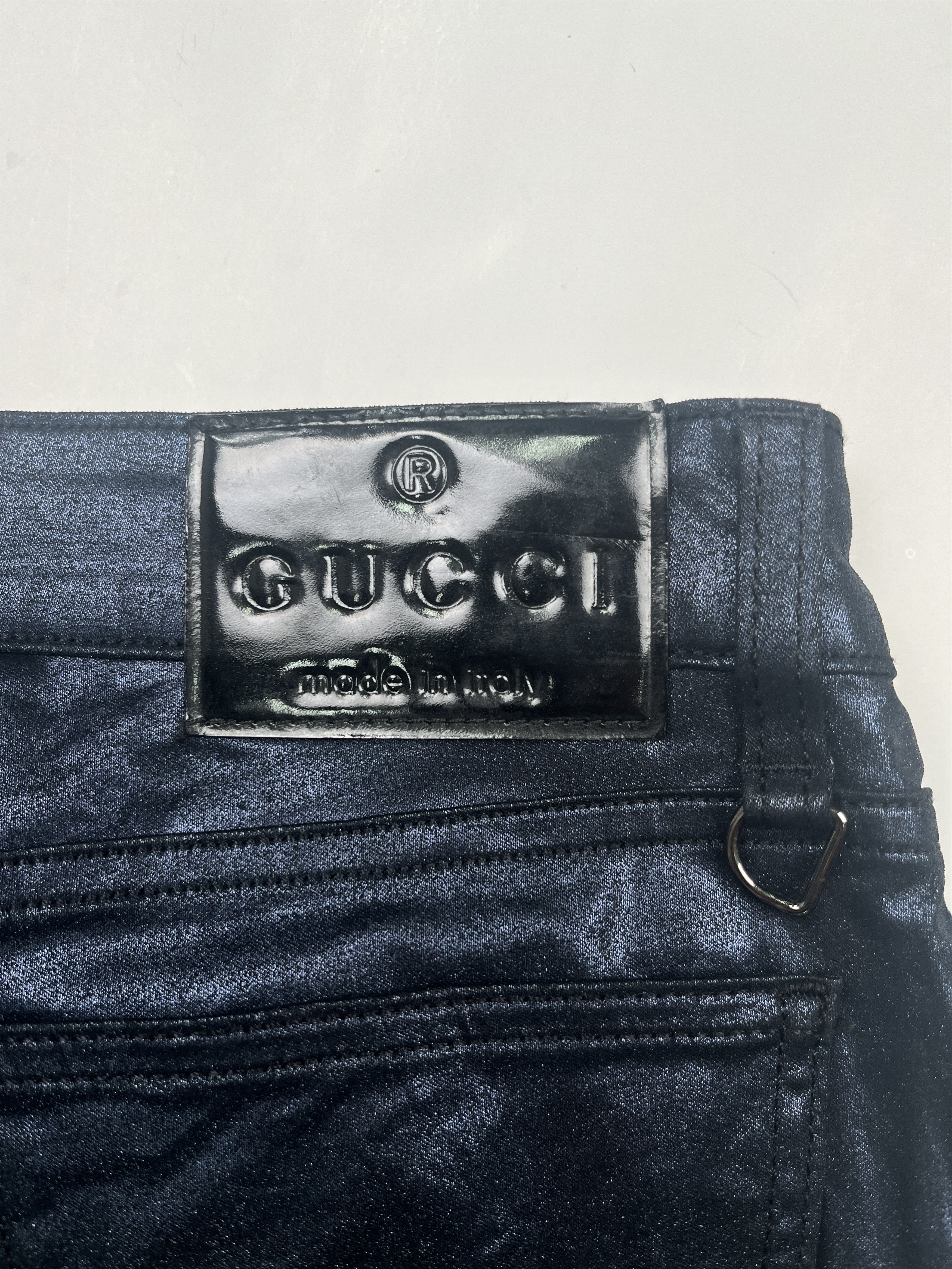 Gucci Gucci Iridescent Blue Pants With Diamante Buttons Size 26" / US 2 / IT 38 - 3 Thumbnail