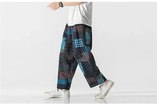 Jean Fashion Wide Leg Straight Casual Patchwork Pants Size US 35 - 4 Thumbnail