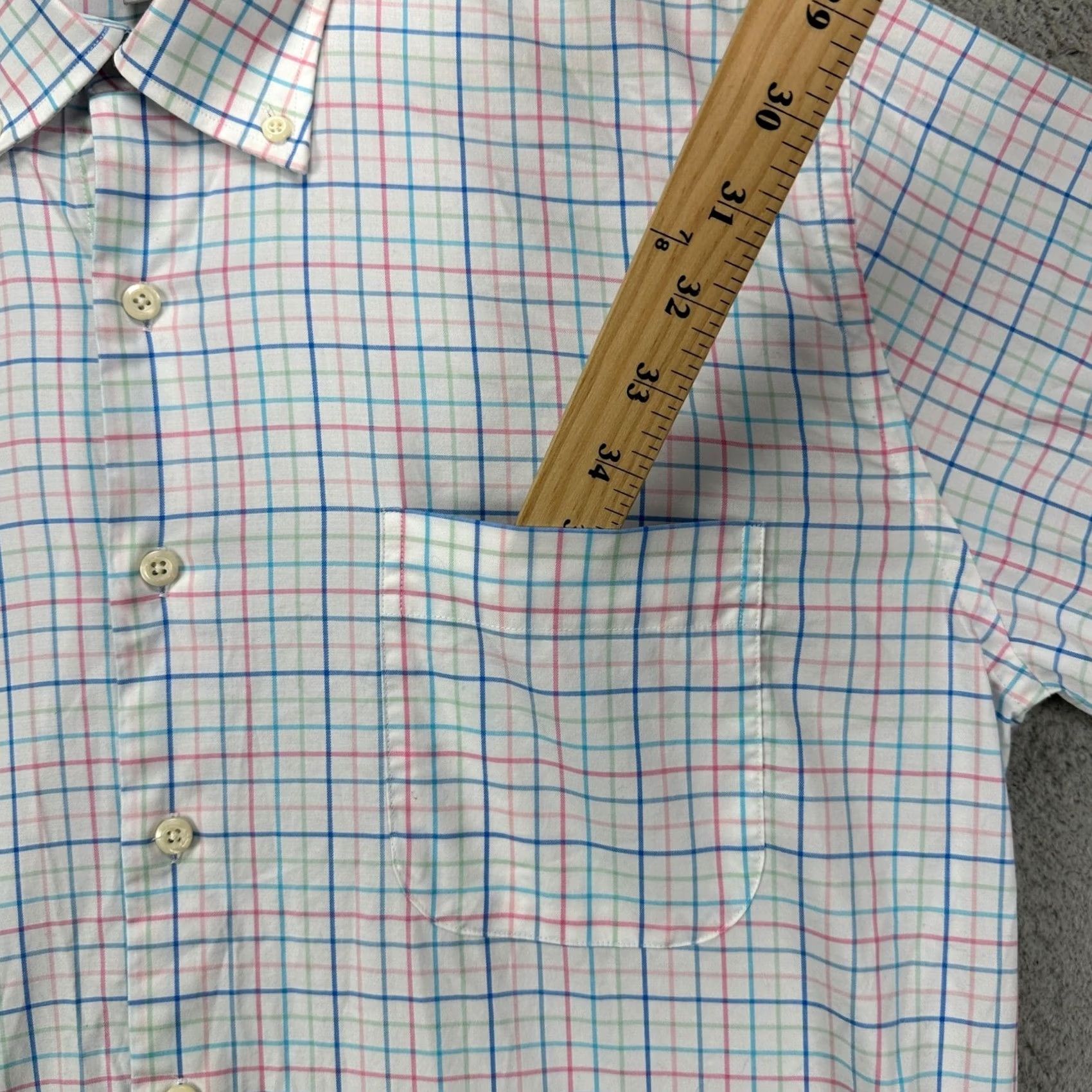Peter Millar VINTAGE Peter Millar Shirt Button Down Mens Large Blue Red Plaid Pocket Stretch Casual Size US L / EU 52-54 / 3 - 4 Thumbnail