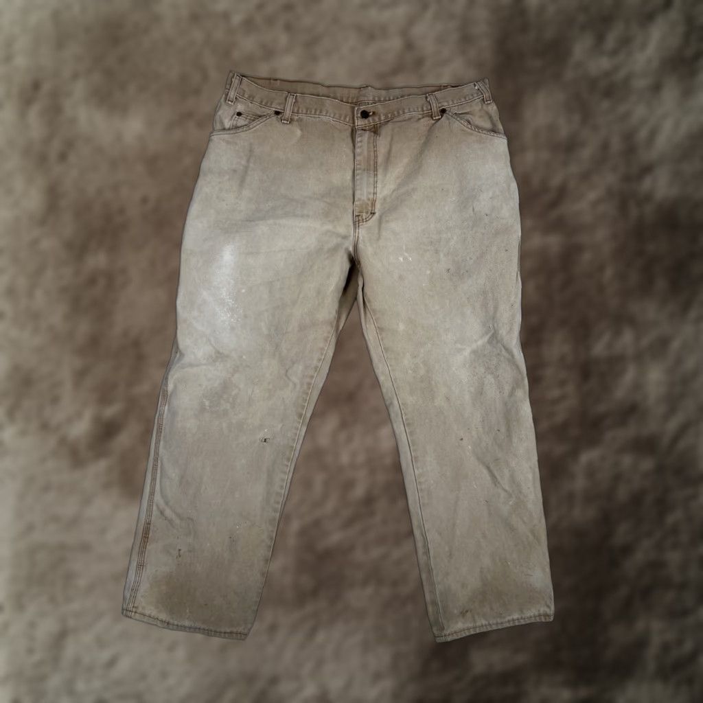 Dickies VINTAGE Dickies Pants Carpenter 40x30 Men Regular Straight Brown 90s Grunge Workwear Stained Sun Fade 874 Size US 40 / EU 56 - 1 Thumbnail