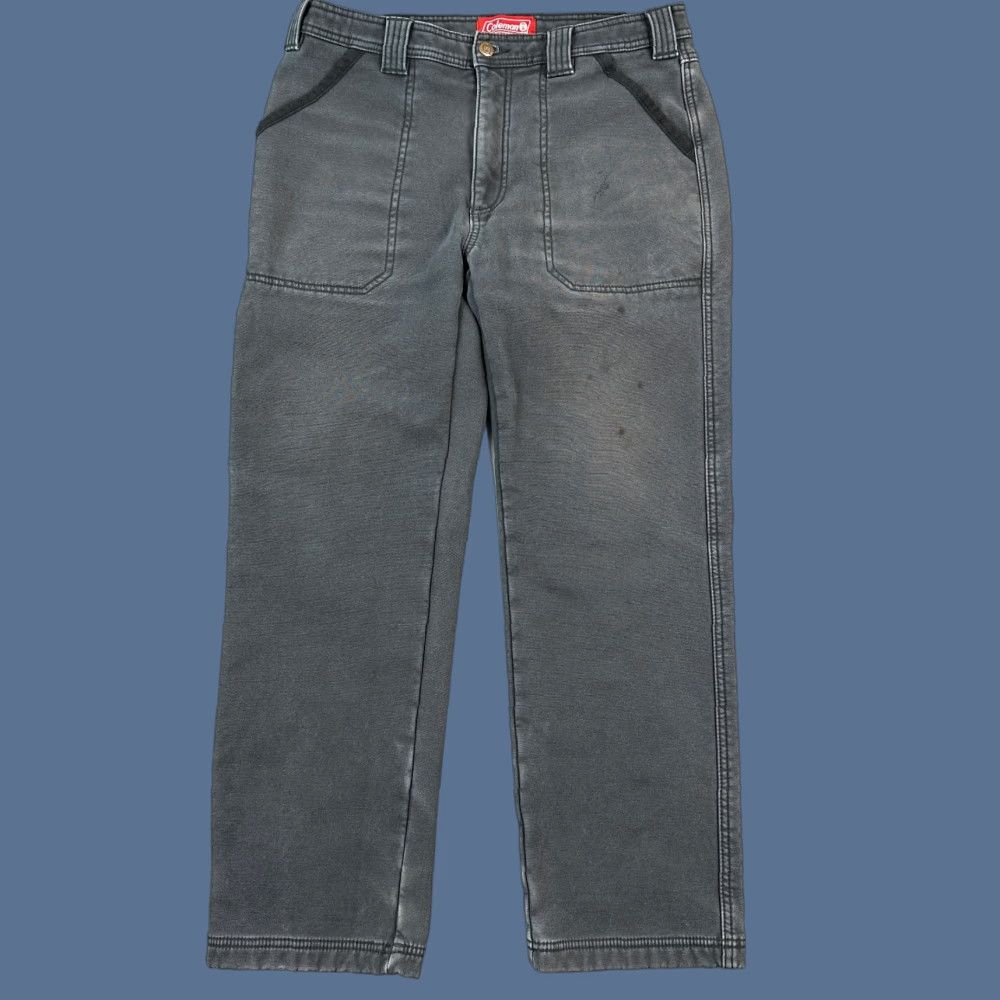 Vintage Coleman Pants Mens 32x30 32x29 Gray Fleece Lined Utility Carpenter Stretch Size US 32 / EU 48 - 1 Thumbnail