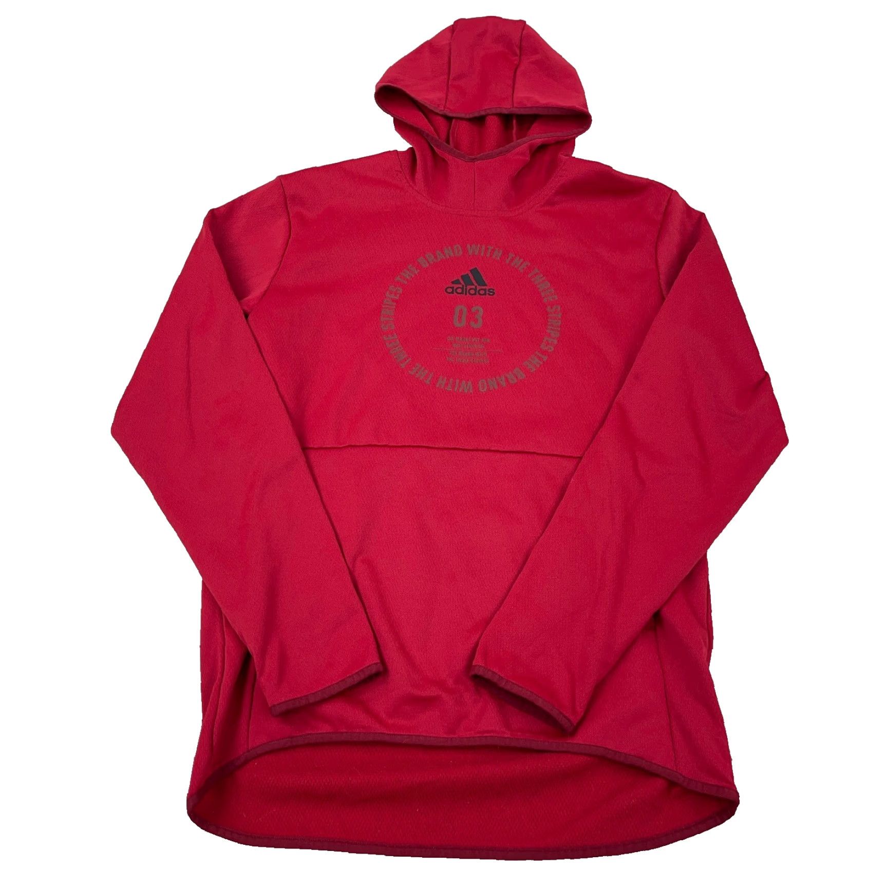 Adidas Adidas Hoodie Men M Red Sweatshirt Pullover Logo Graphic Print Street Urban Classic Sports Size US M / EU 48-50 / 2 - 2 Thumbnail