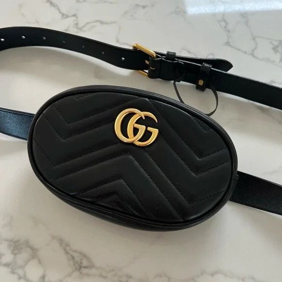 Gucci GG Marmont Quilted Leather Belt Bag Size ONE SIZE - 9 Thumbnail