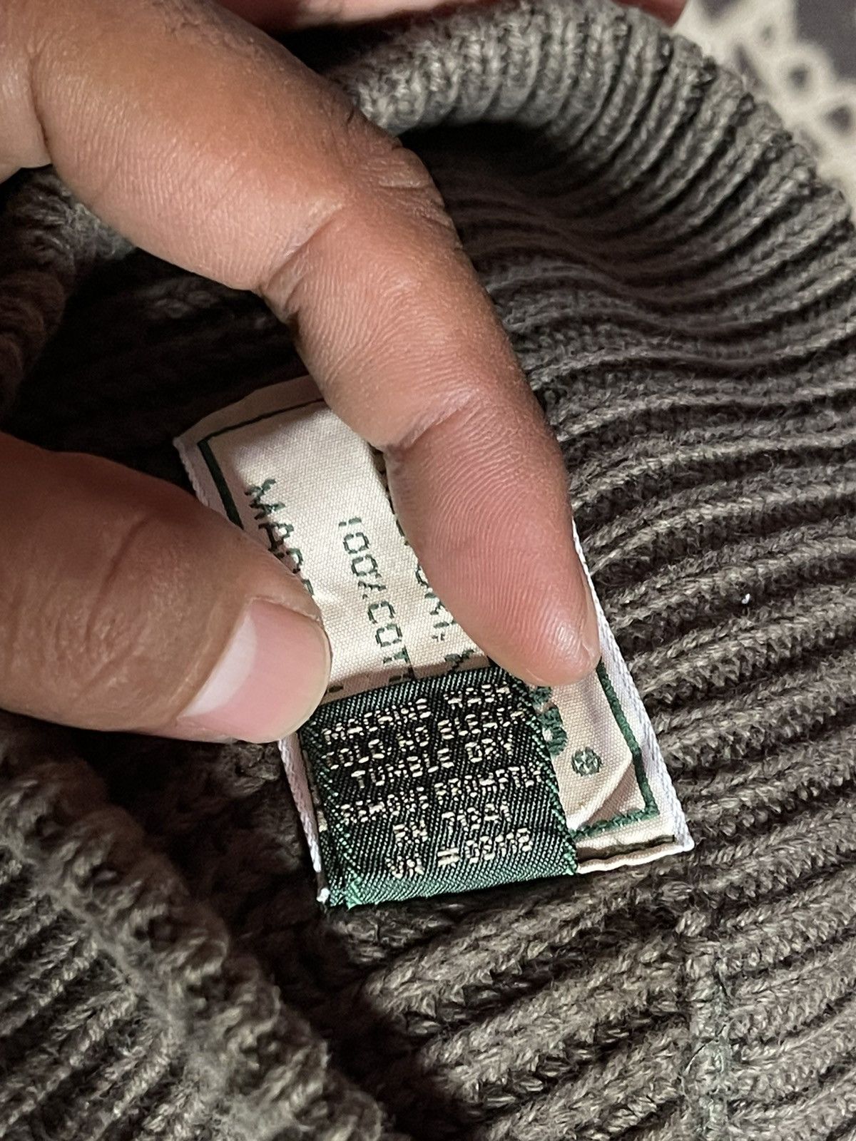 L.L. Bean Vintage L.L.Bean Olive Green Ribbed Knit Sweatshirt🔥🔥🔥 Size US L / EU 52-54 / 3 - 7 Thumbnail