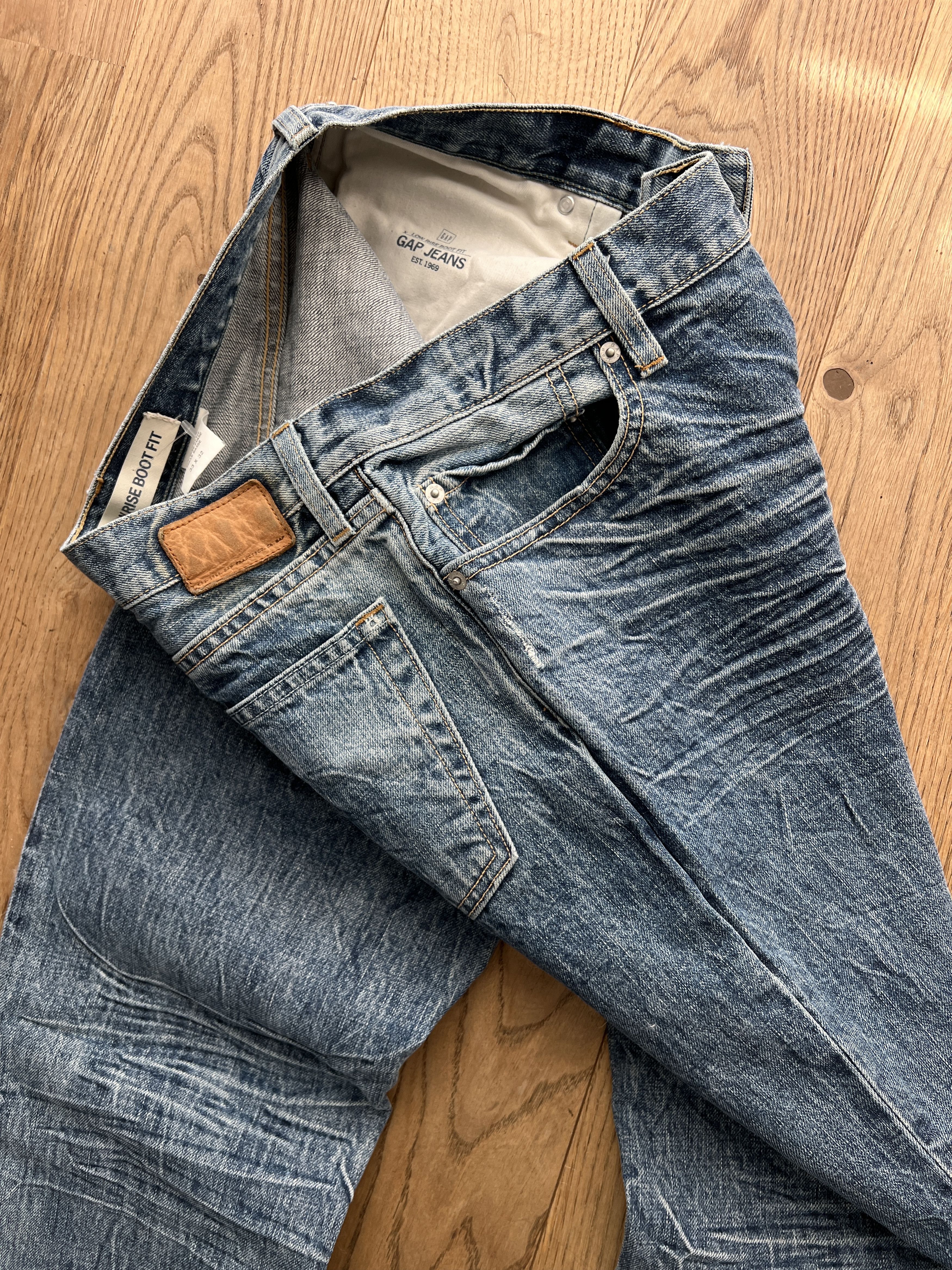 Gap Crazy Y2K GAP boot cut washed denim flared vintage 2000s low Size US 33 - 9 Thumbnail