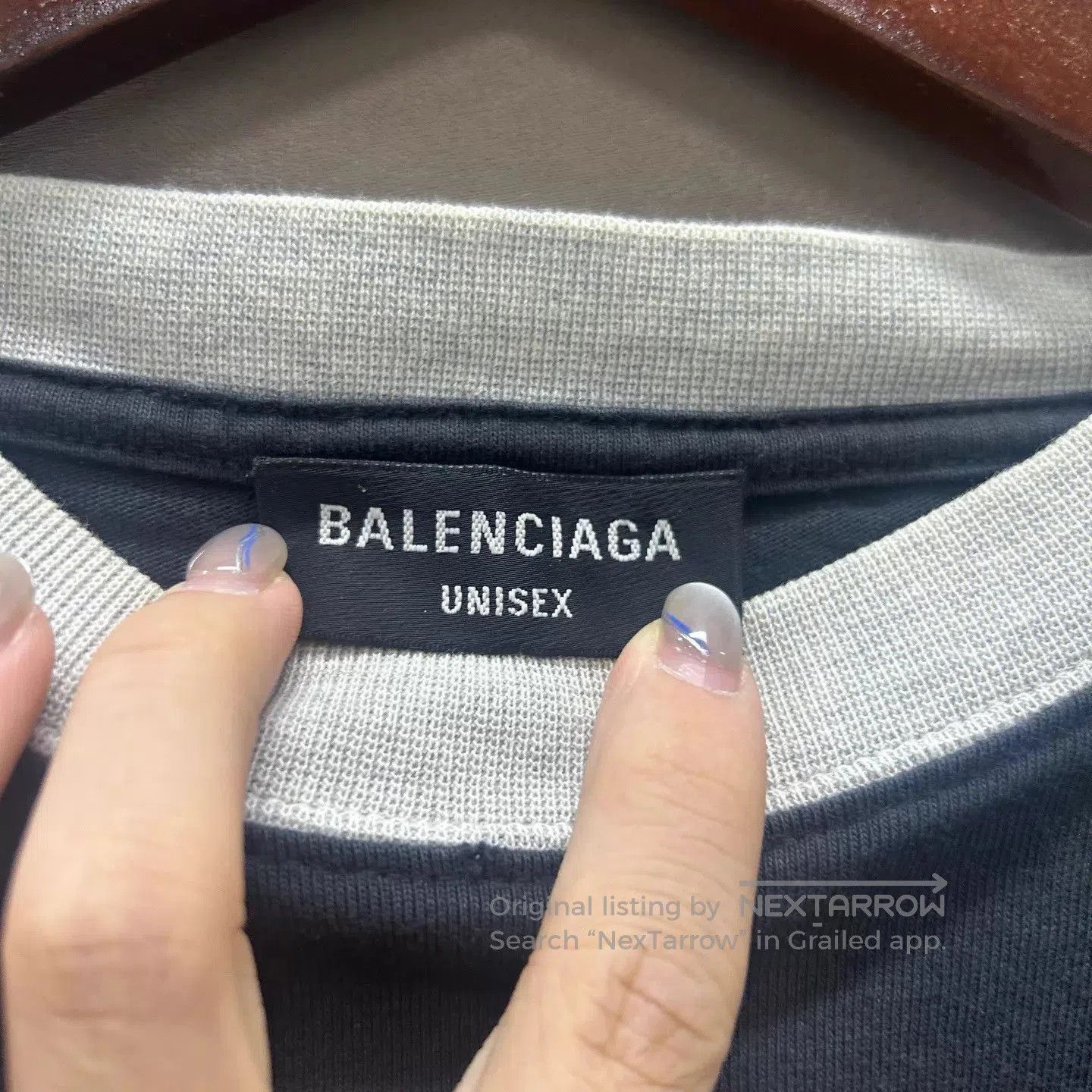 Balenciaga Black & Gray Long Sleeve Contrast T-Shirt. Size US M / EU 48-50 / 2 - 3 Thumbnail