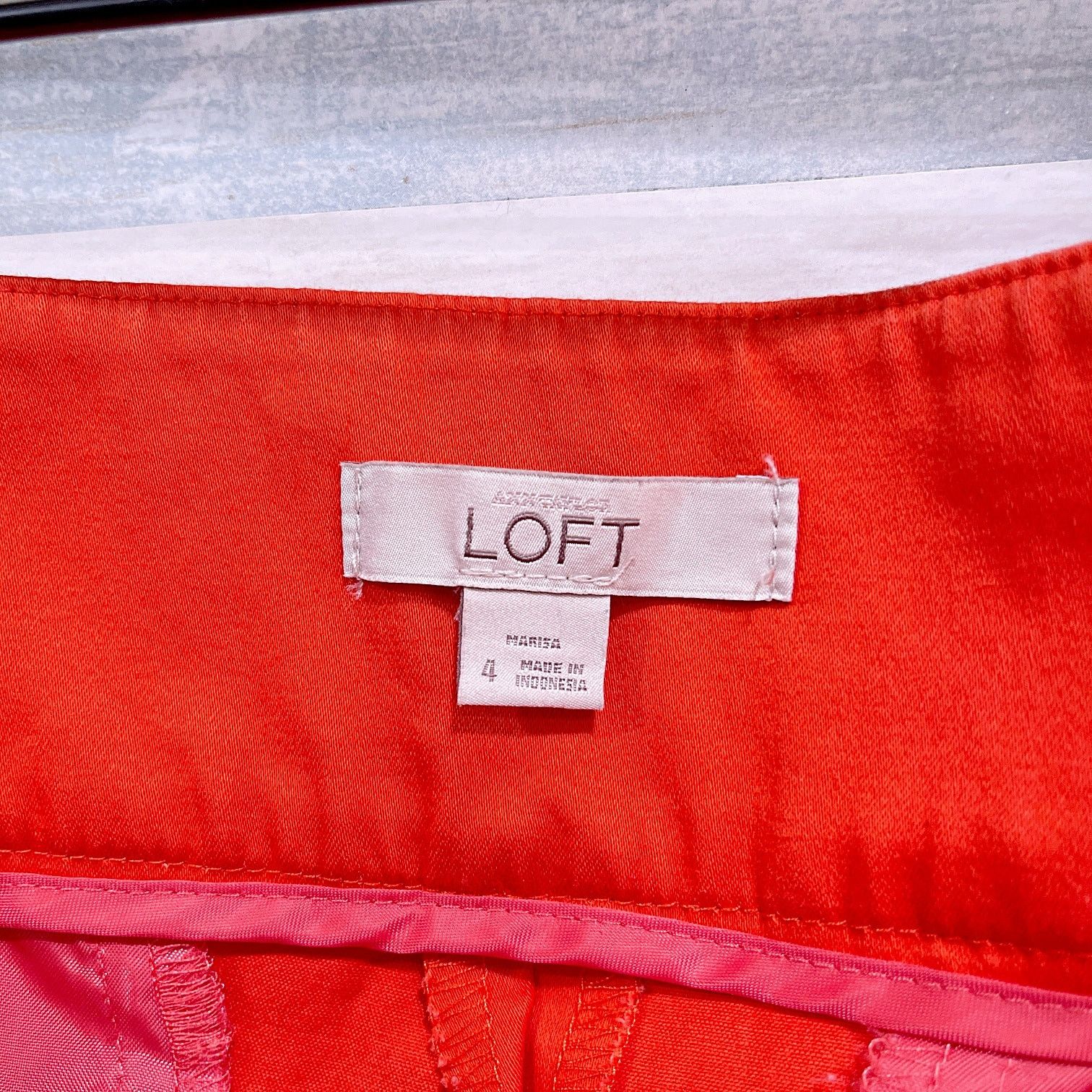 Loft LOFT Mid Rise Crop Chino Pants Orange Womens 4 Size 27" / US 4 / IT 40 - 6 Thumbnail
