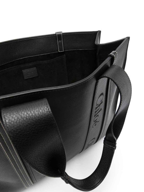 Chloe o1loc1c10425 Size: OS / Woody Large Tote Bag in Black Size ONE SIZE - 3 Thumbnail