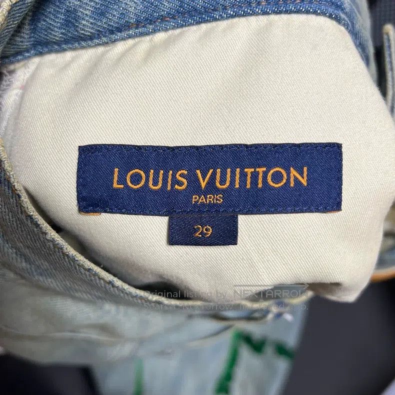 Louis Vuitton Louis Vuitton Flocked bullet-screen logo full-print denim Size US 29 - 5 Thumbnail