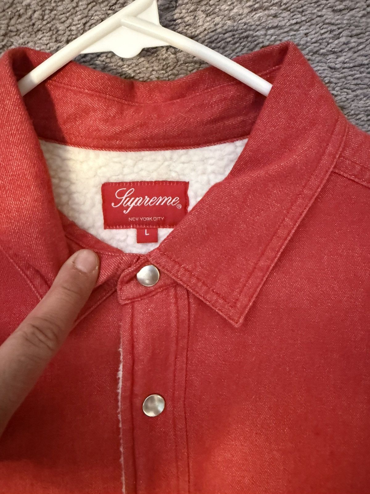 Supreme Supreme sherpa lined shirt large red Size US L / EU 52-54 / 3 - 3 Thumbnail