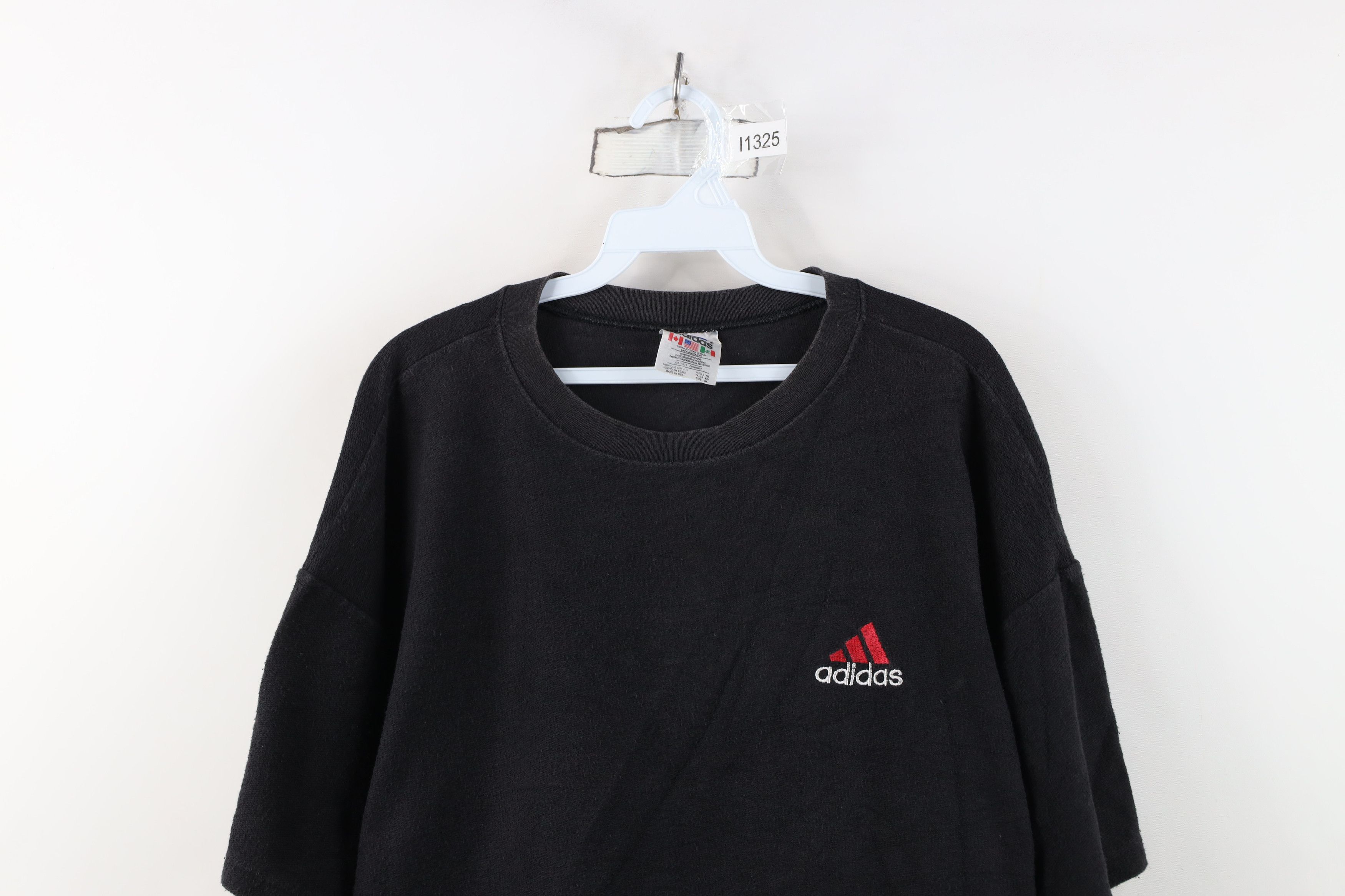 Adidas Vintage 90s Adidas Baggy Fit Knit T-Shirt Black Cotton USA Size US XL / EU 56 / 4 - 2 Thumbnail