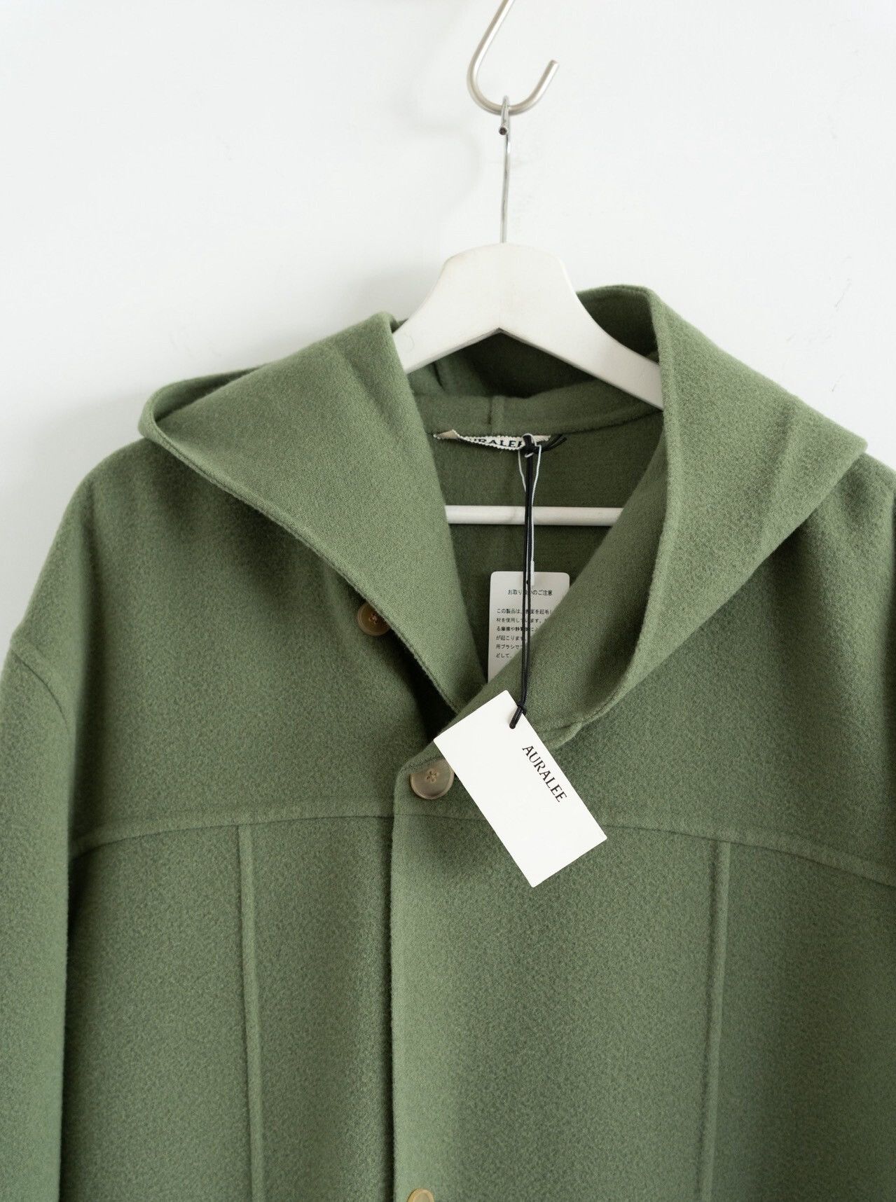 Auralee Auralee 22AW Light Green Wool Hooded Coat Size US M / EU 48-50 / 2 - 3 Thumbnail