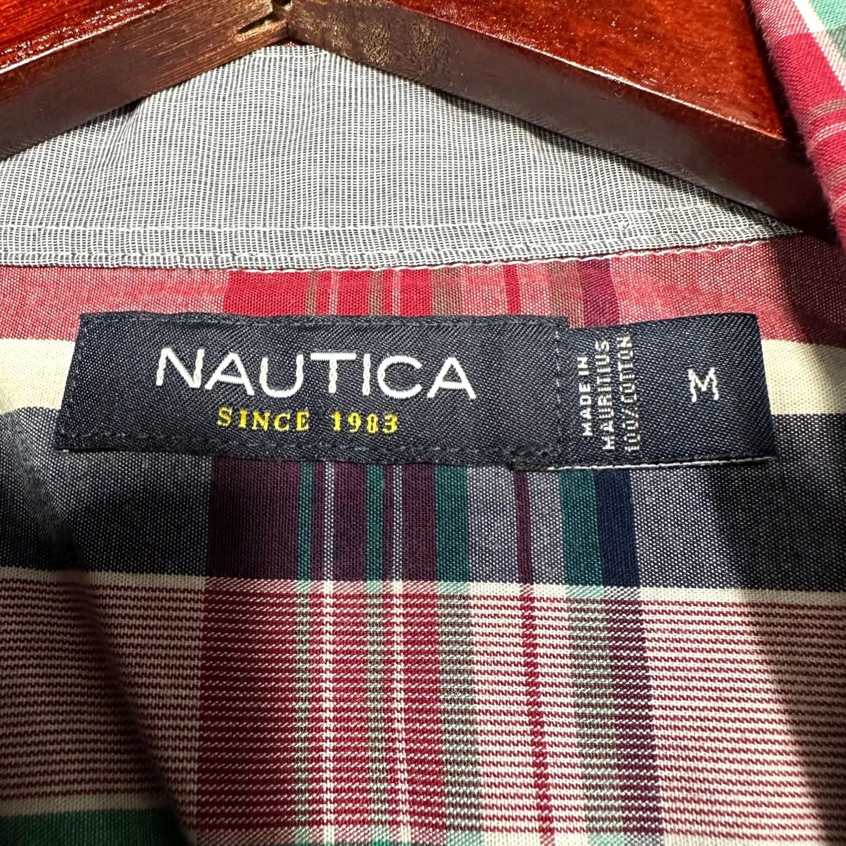 Nautica Nautica Shirt Mens M Button-Down Red Plaid Cotton Pocket Button-Up Shirts Size US M / EU 48-50 / 2 - 5 Thumbnail