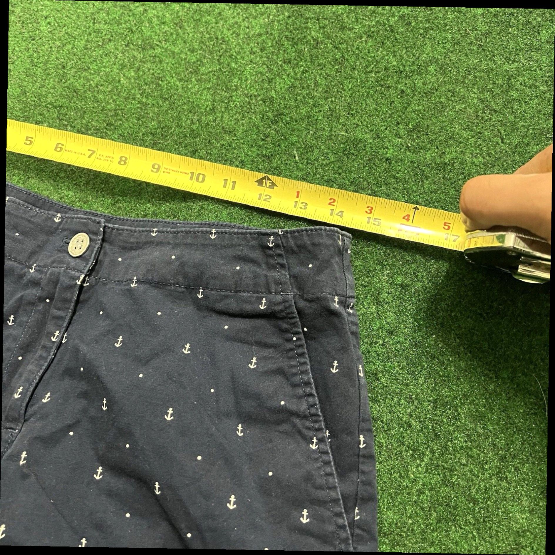Nautica Nautica Women's Cotton Stretch Twill Shorts Anchor Print, Navy Blue Size 27" / US 4 / IT 40 - 5 Thumbnail