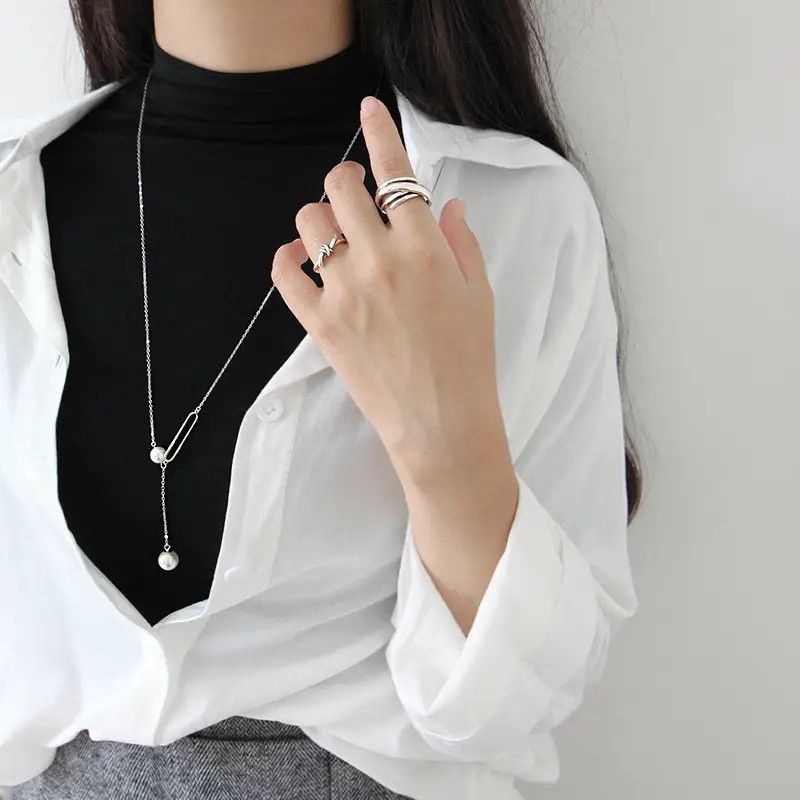 Jewelry × Vintage Exaggerated Personality 925 Sterling Silver Geometric Rings Size ONE SIZE - 5 Thumbnail