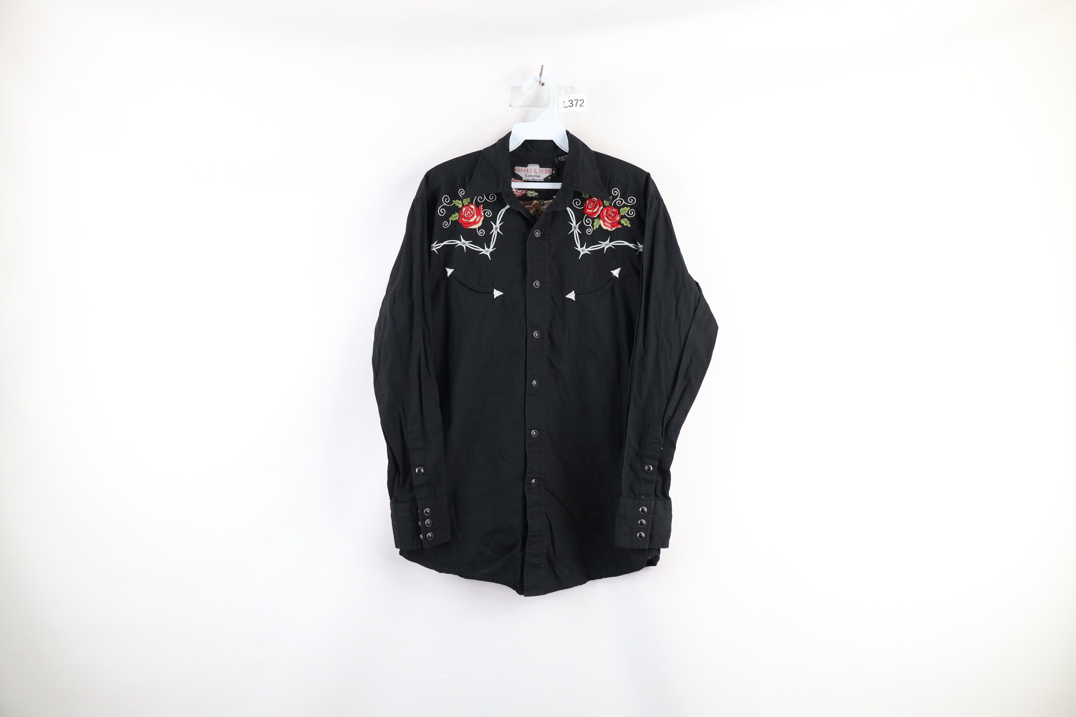 Vintage Vintage Rockabilly Rose Skull Snap Button Shirt Black Size US S / EU 44-46 / 1 - 1 Preview