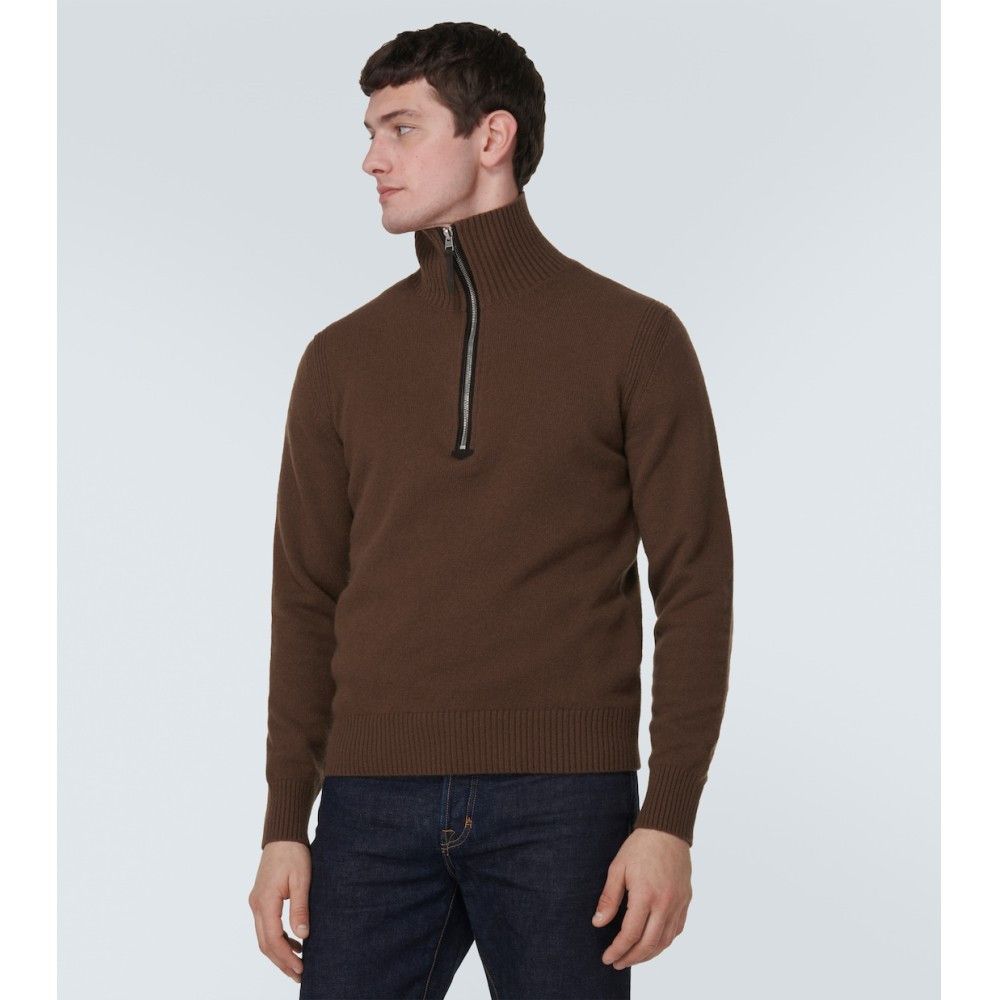 Tom Ford o1loc1c0325 KFL002 Cashmere Blend Half Zip Funnel Sweater Size US XL / EU 56 / 4 - 2 Thumbnail