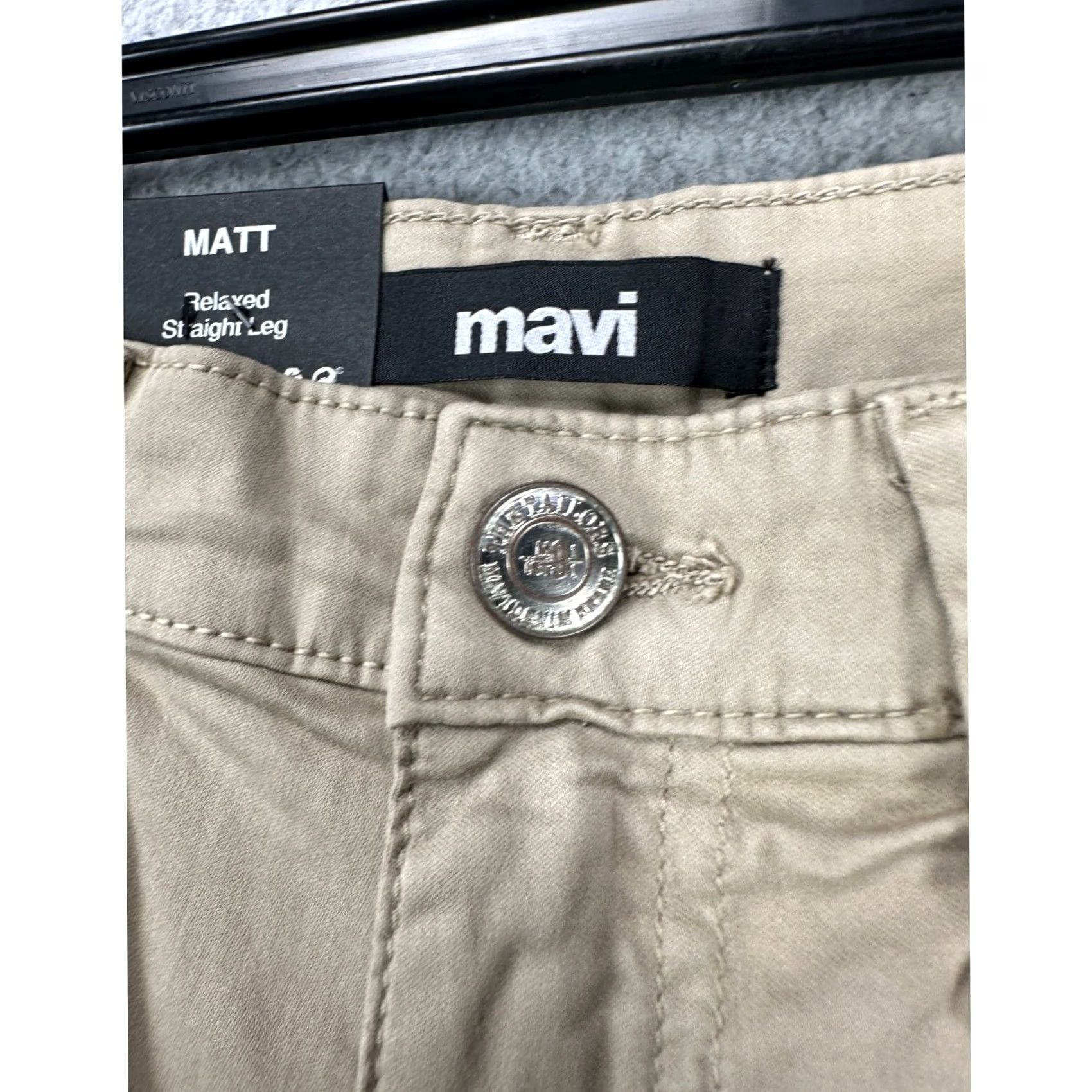 Mavi Mavi Matt Jeans Mens 31X34 Tan Relaxed Straight Leg 5 Pockets Stretch Logo Jeans Size US 31 - 6 Thumbnail