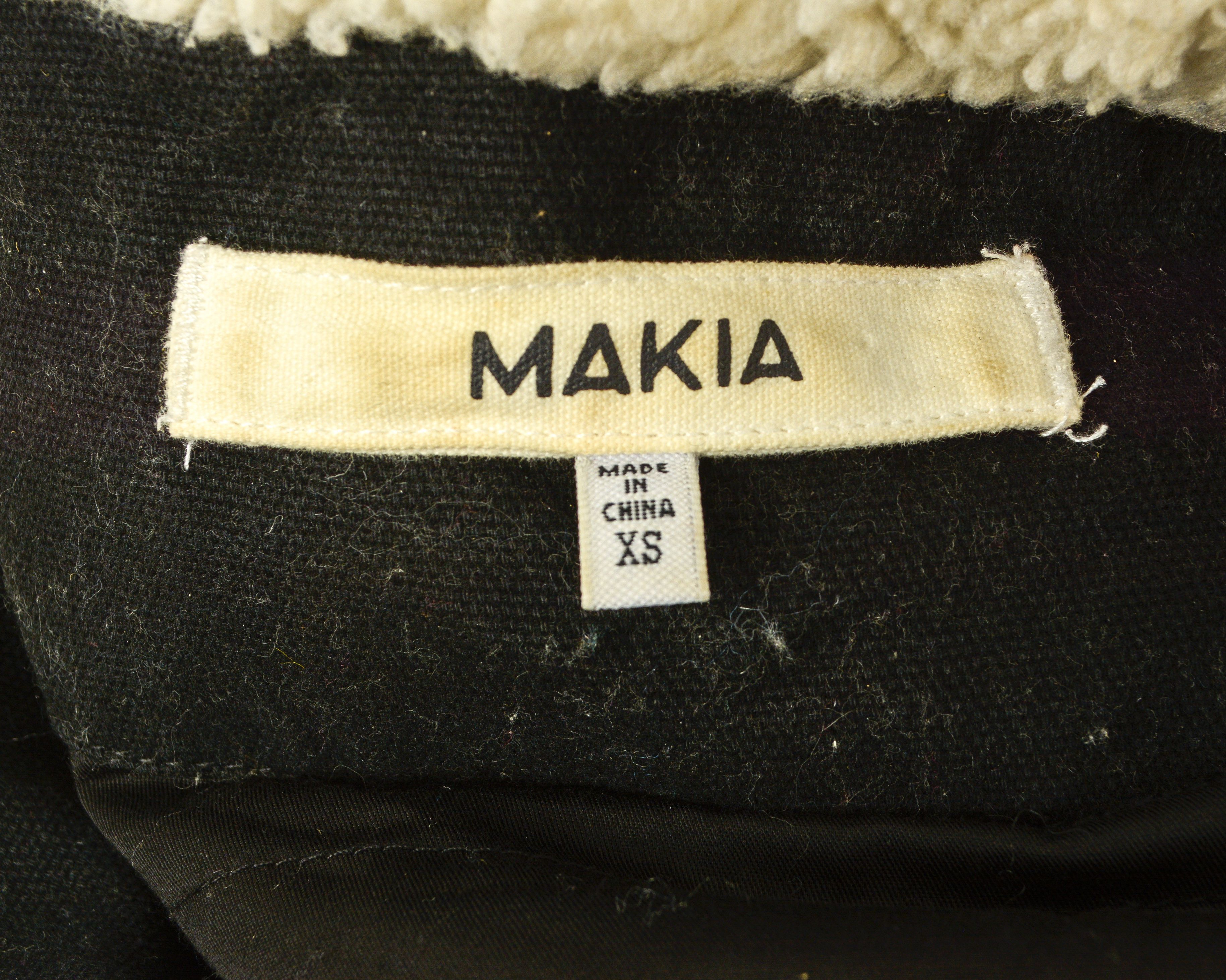 Makia Coat Parka Outerwear Jacket Women Hooded XS Black Burgundy Size XS / US 0-2 / IT 36-38 - 4 Thumbnail