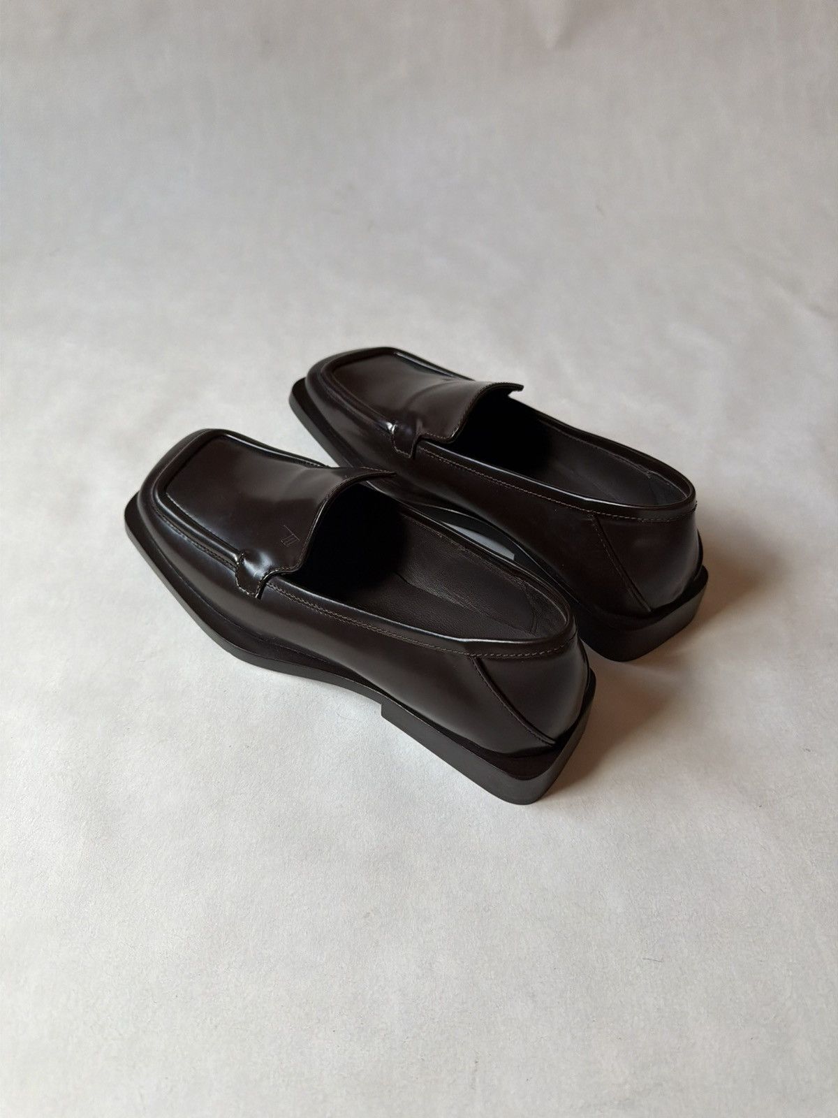 The Attico The Attico Micol Square Toe Leather Loafers Shoes Brown Size US 7.5 / IT 37.5 - 3 Thumbnail