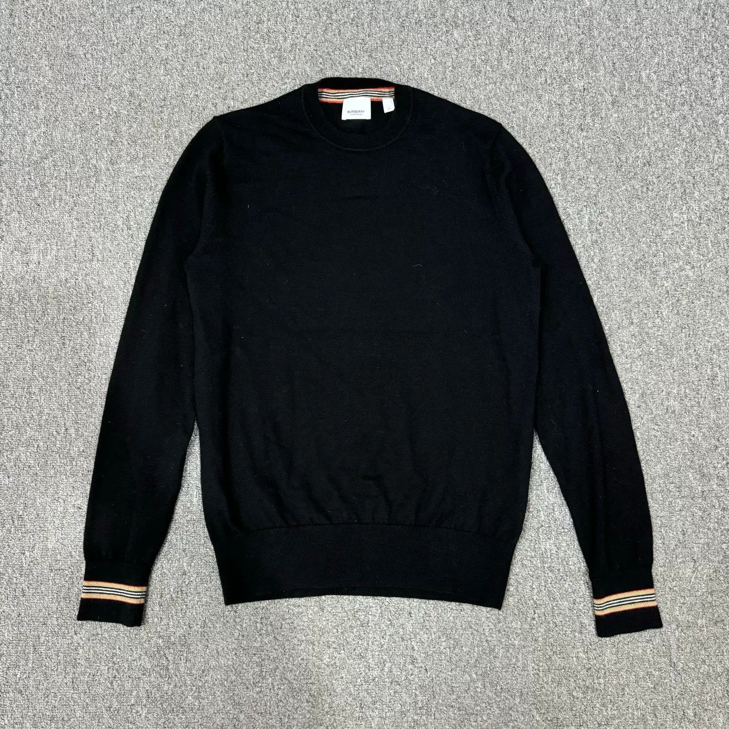 Burberry Burberry Black Striped Wool Knit Sweater Size US M / EU 48-50 / 2 - 1 Thumbnail