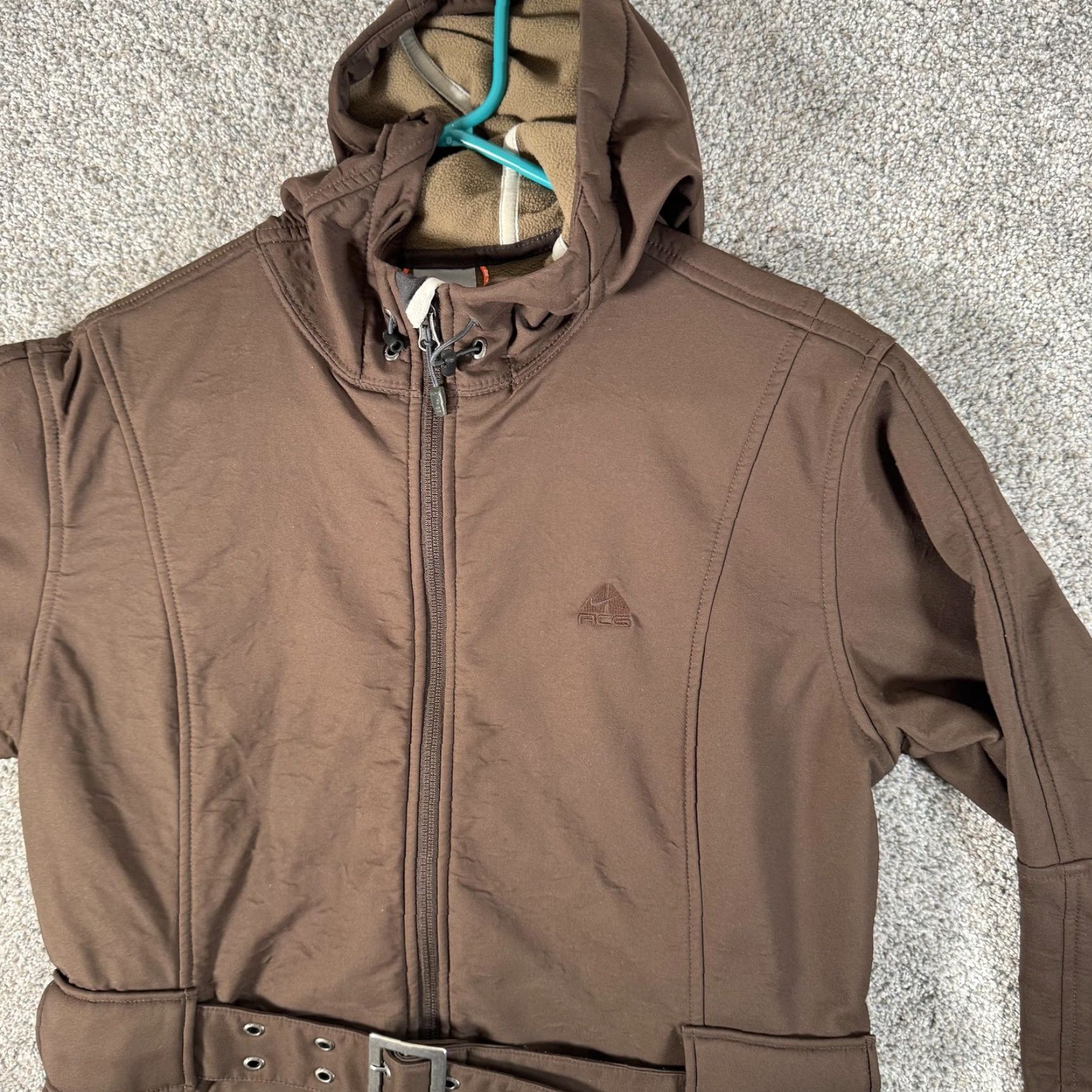 Nike Nike ACG Jacket Womens Large Brown Softshell Hooded Belted Fleece Lined Size L / US 10 / IT 46 - 2 Thumbnail