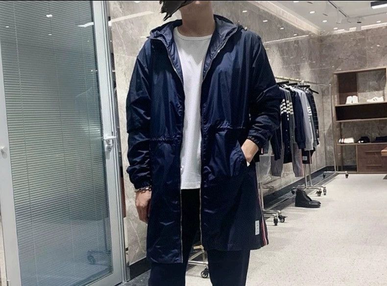 Thom Browne Thom Browne Blue and gray striped parker coat Size US XL / EU 56 / 4 - 7 Thumbnail