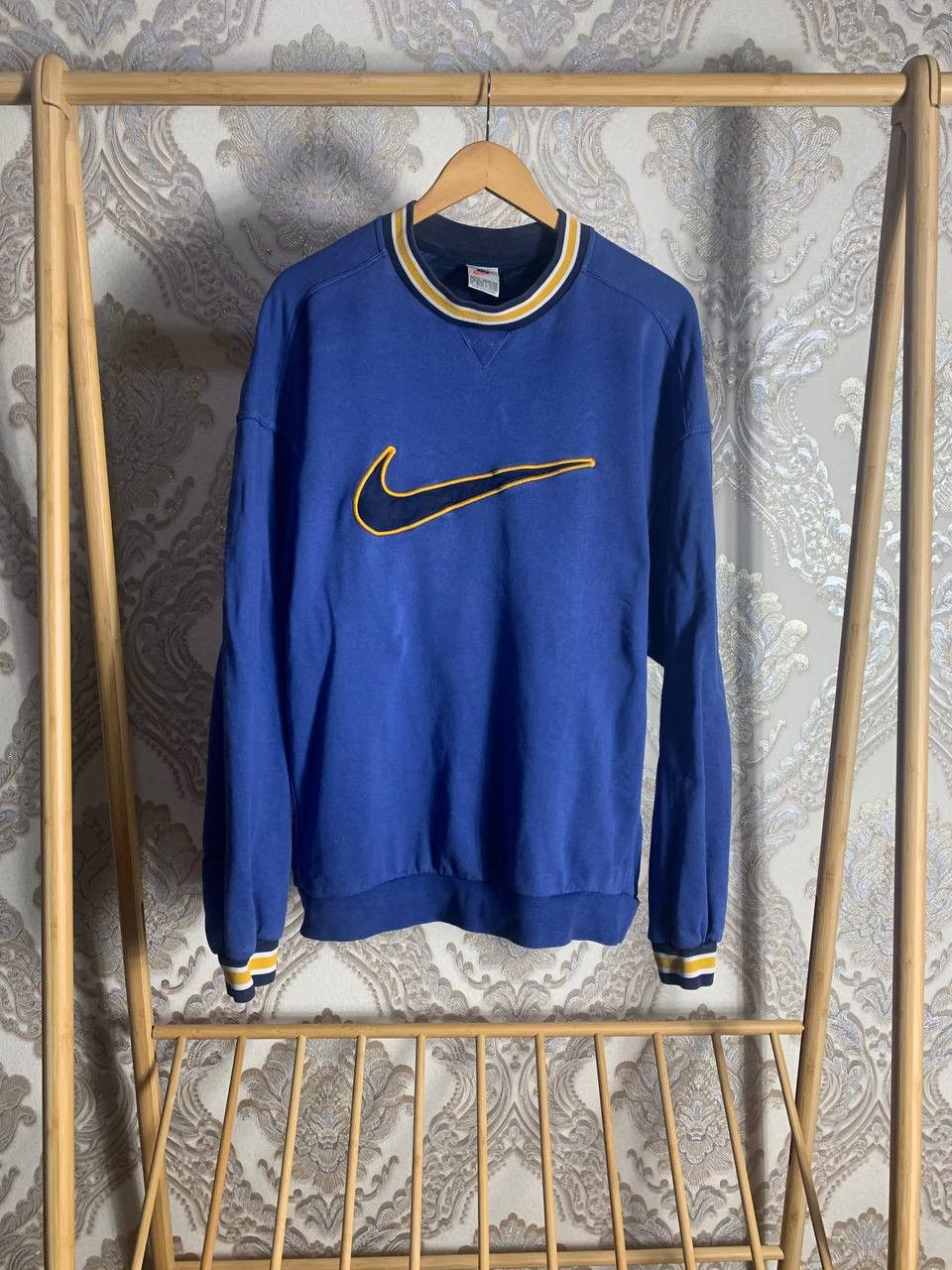 Nike × Vintage VERY RARE NIKE BIG LOGO SWOOSH SWEATSHIRT DRILL 90s Y2K SK8 Size US XL / EU 56 / 4 - 1 Thumbnail