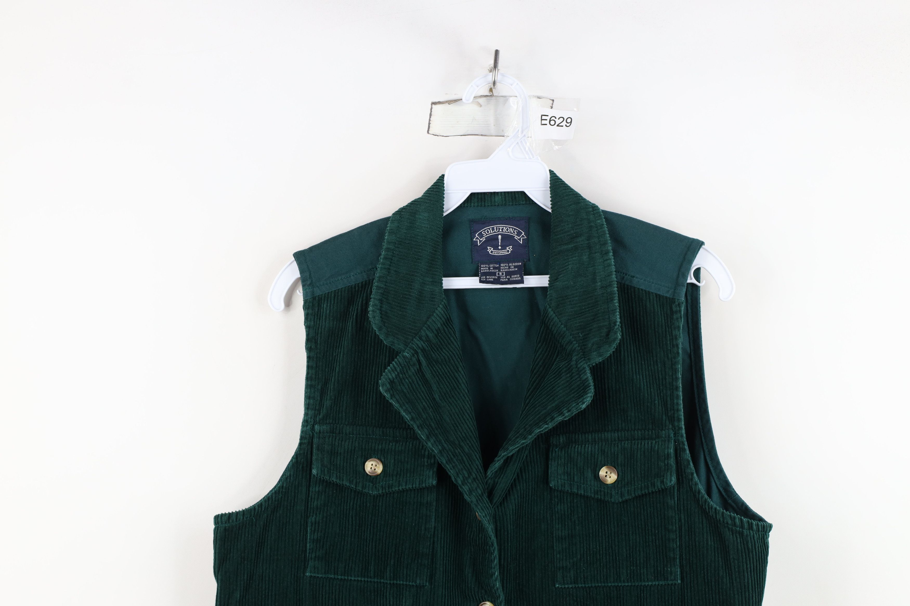 Vintage Vintage 90s Streetwear Corduroy Button Vest Jacket Green Size S / US 4 / IT 40 - 2 Thumbnail
