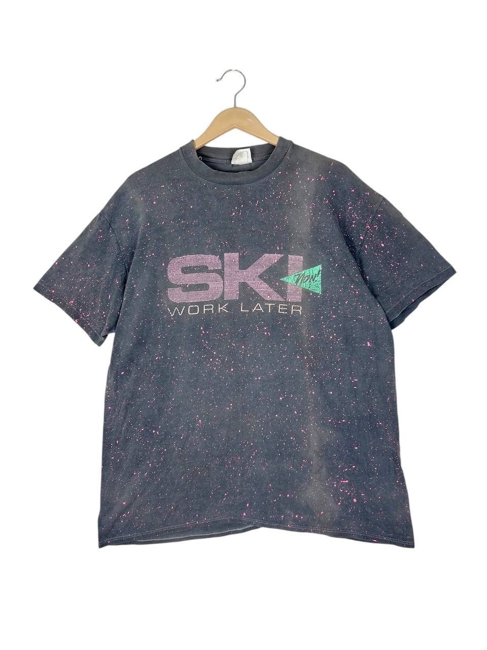Vintage Vintage 90s Ski Now Work Later, by Ozone Clean ,Paint Splash Size US XL / EU 56 / 4 - 1 Thumbnail