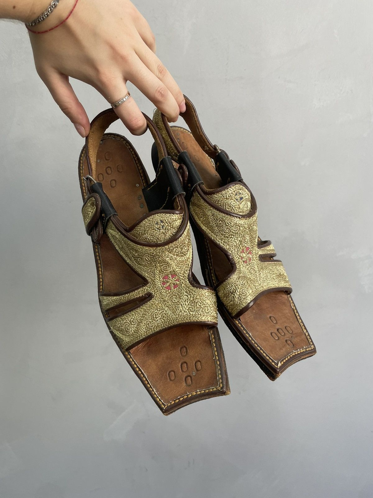 Other Rare A.S. 98 style leather hand made sandals avant garde y2k Size US 8 / EU 41 - 1 Thumbnail