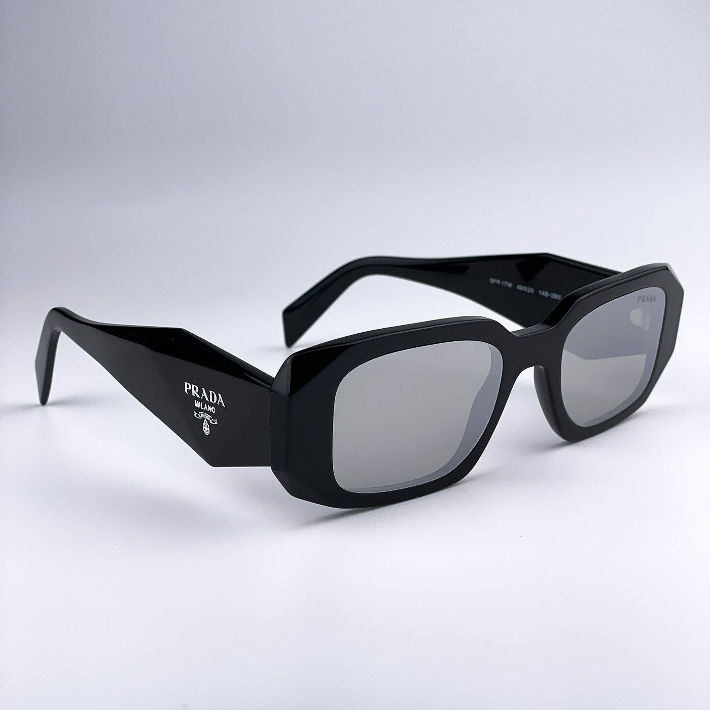 Prada NEW Prada PR17WS 1AB2B0 Black Grey Silver Square Sunglasses Size ONE SIZE - 7 Thumbnail