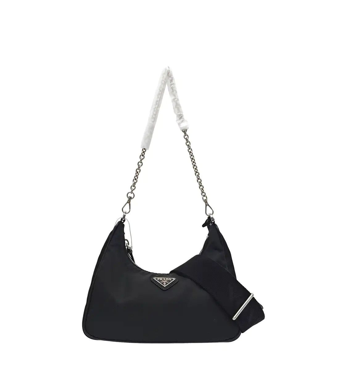 Prada PRADA Re-Edition black nylon logo shoulder bag crossbody bag silver hardware sub Size ONE SIZE - 1 Thumbnail
