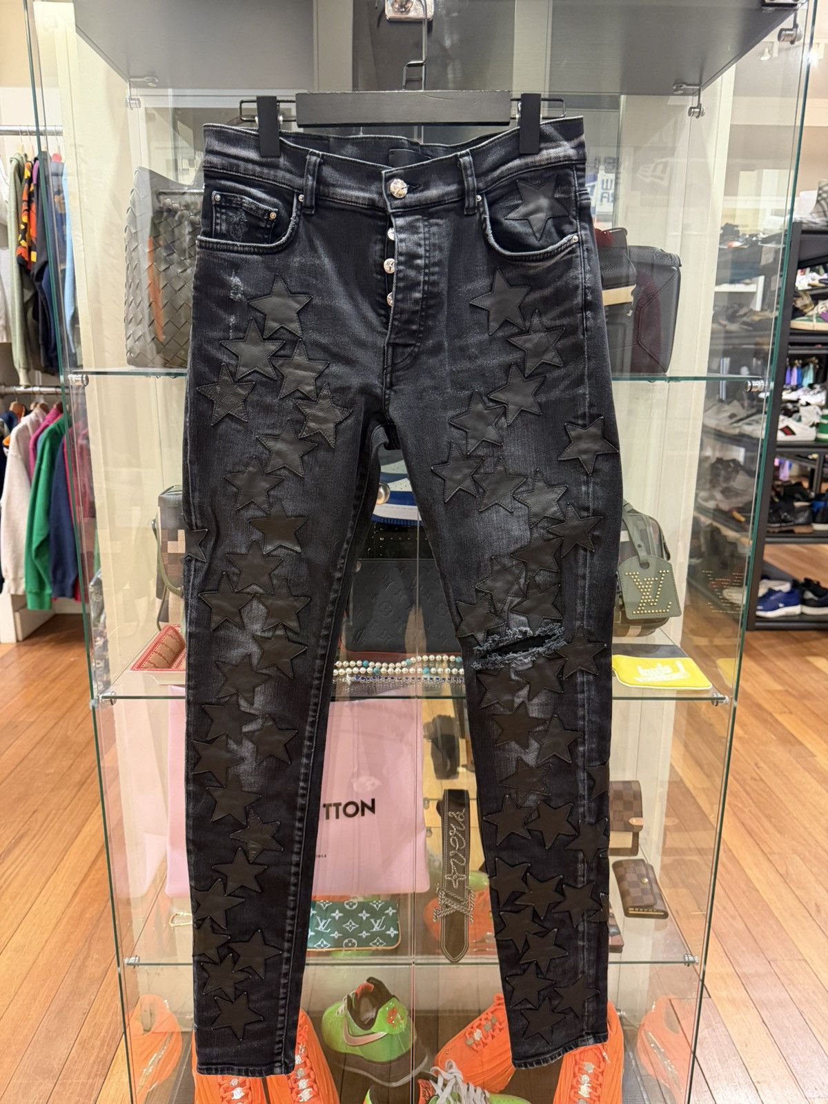 Amiri Amiri Chemist Star Patch Denim Jeans - Black Size US 32 / EU 48 - 1 Thumbnail