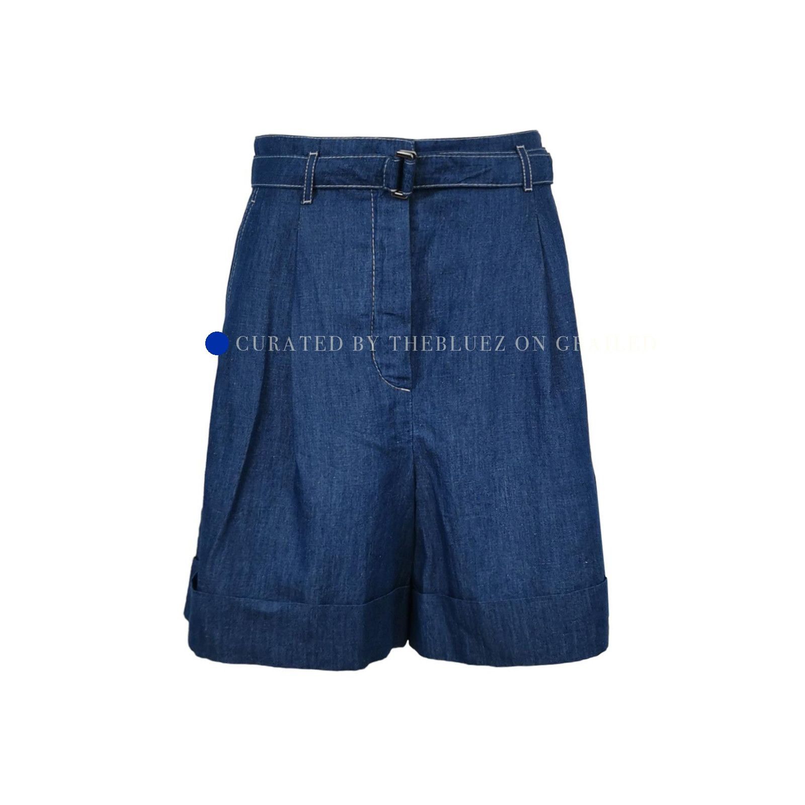 Loro Piana Soft Cotton Linen Blue Shorts Size US 26 / EU 42 - 1 Thumbnail